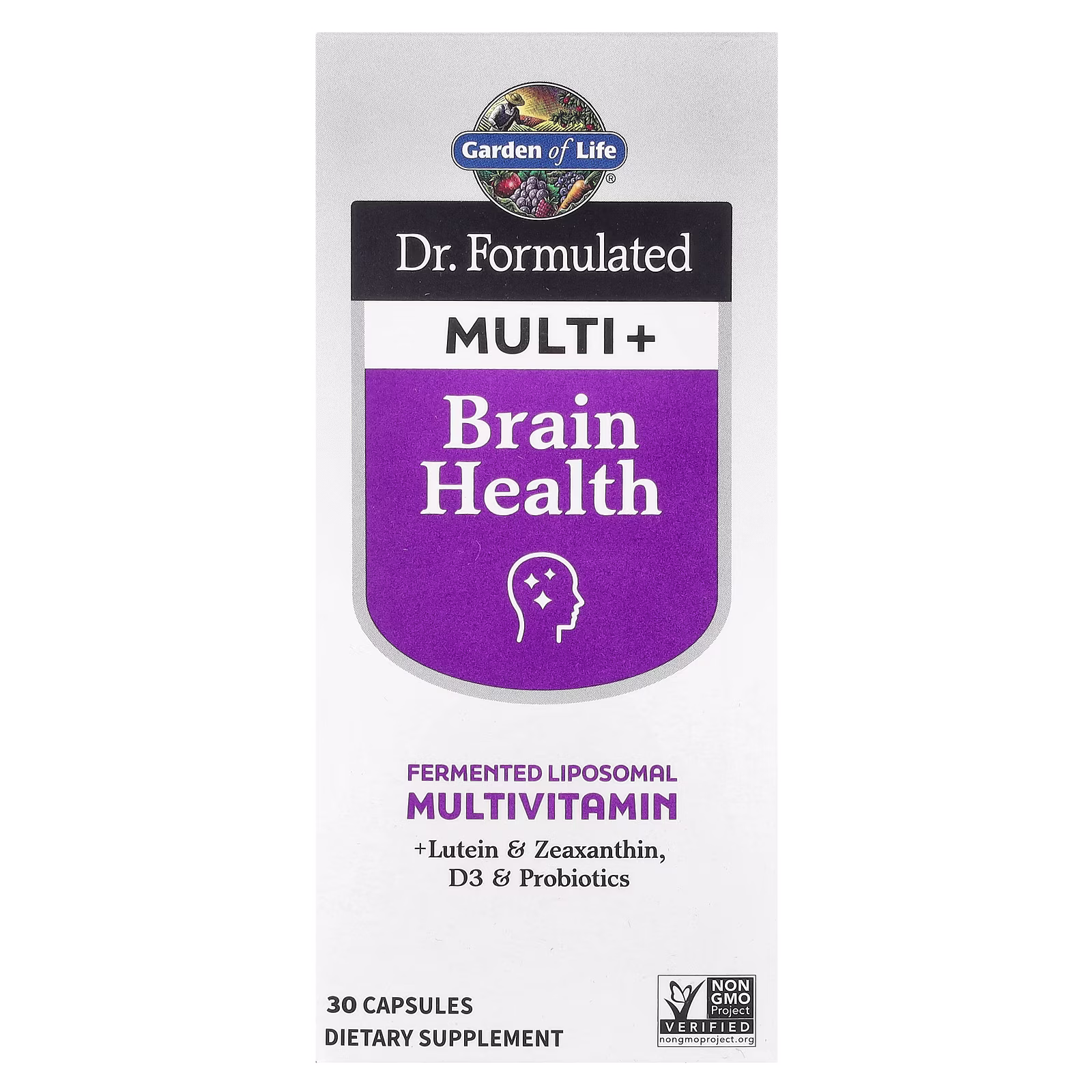 Dr. Formulated Multi+, Salud cerebral, 30 cápsulas, Garden of Life