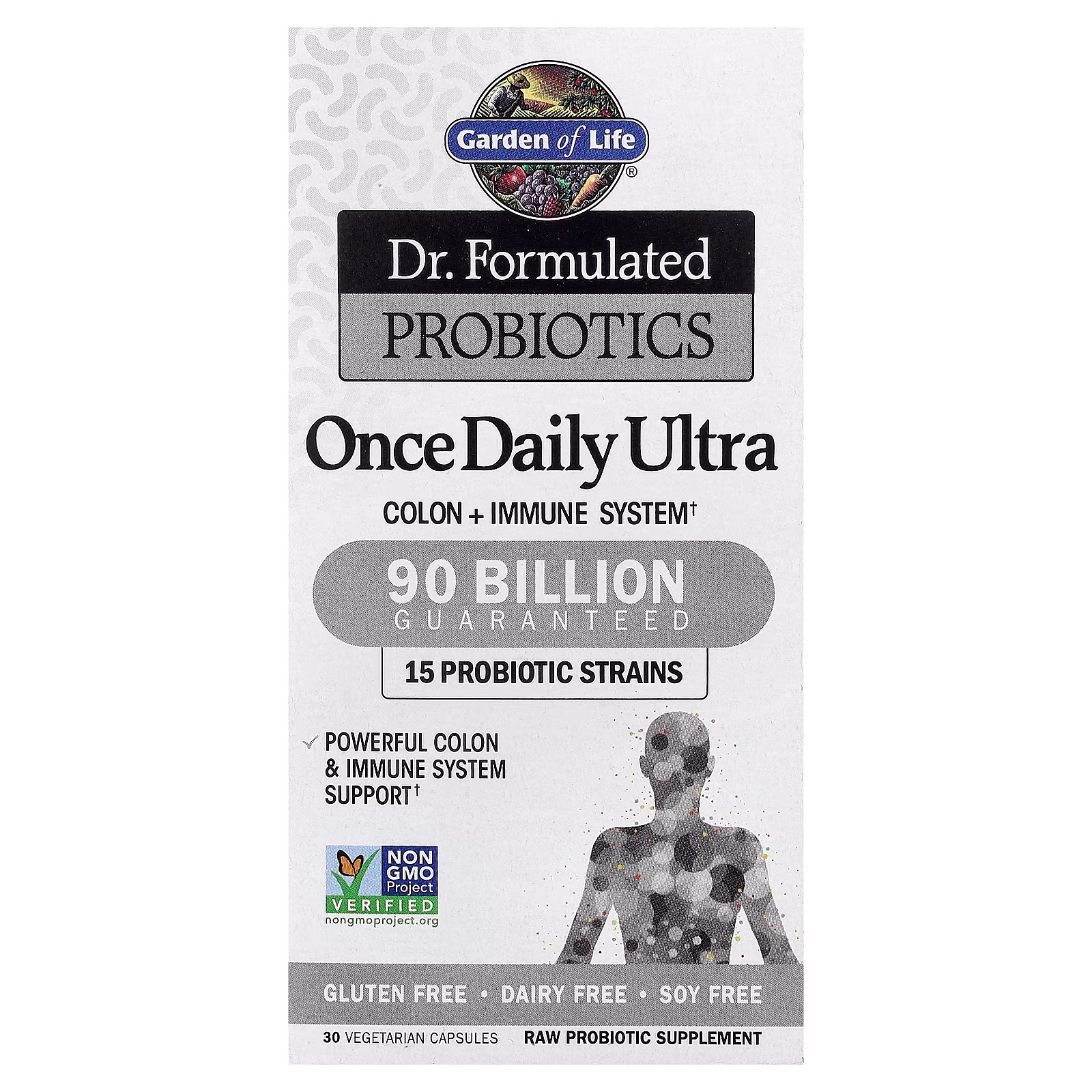 Dr. Formulated Probiotics, Ultra Once Daily, 90.000 millones, 30 cápsulas vegetales, Garden of Life