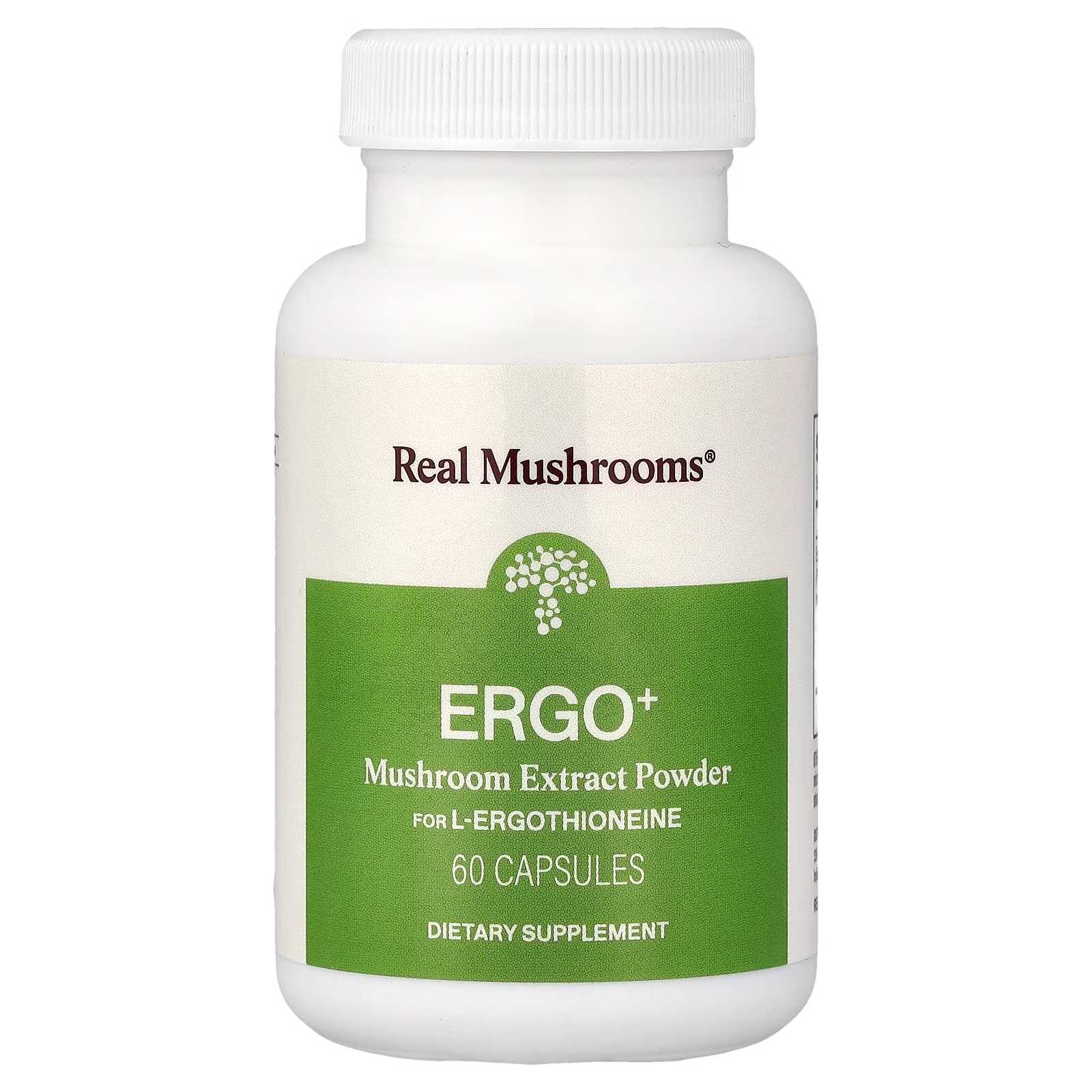 ERGO+ L-Ergotioneina, 60 Cápsulas, Real Mushrooms