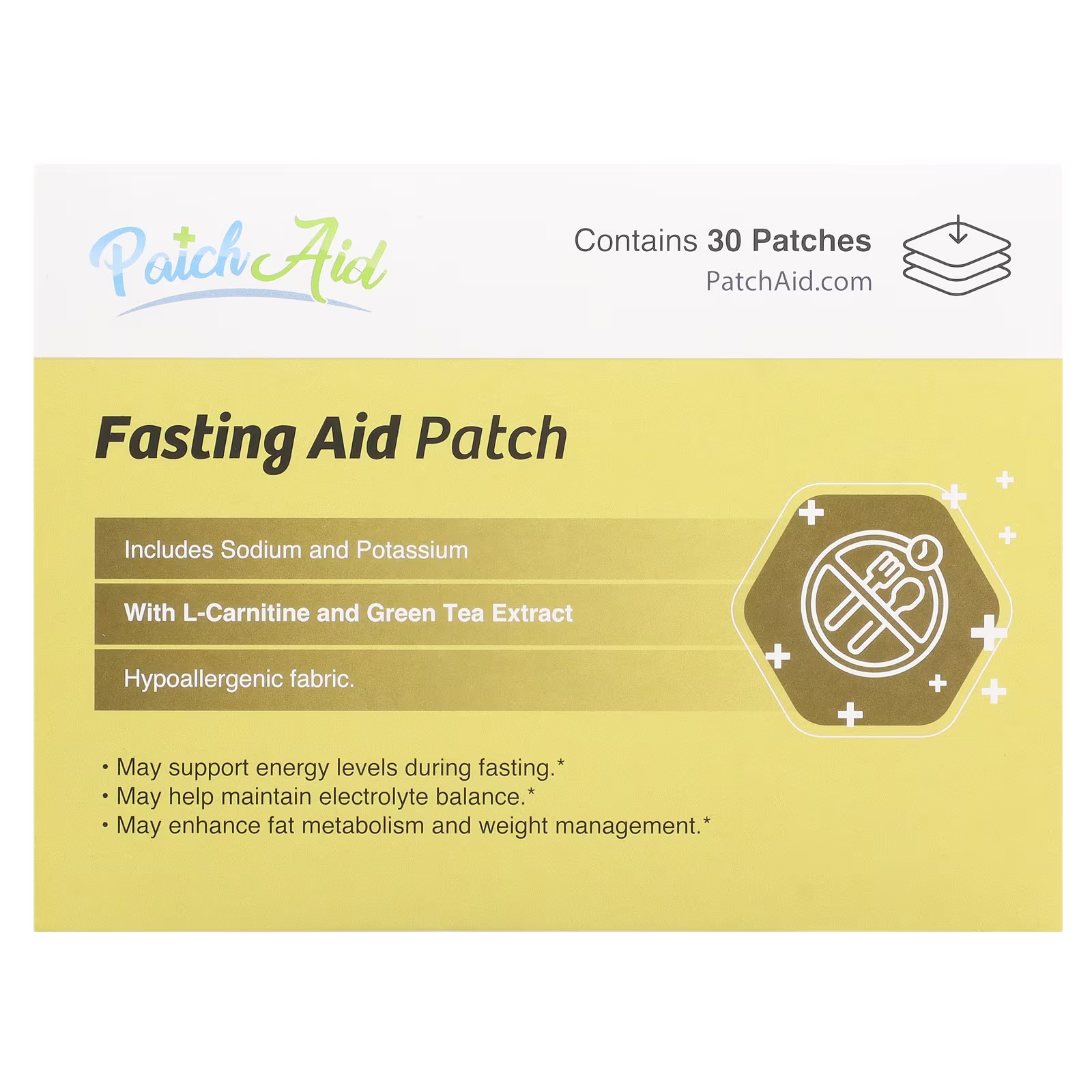 Parche de Apoyo para el Ayuno, 30 parches, PatchAid