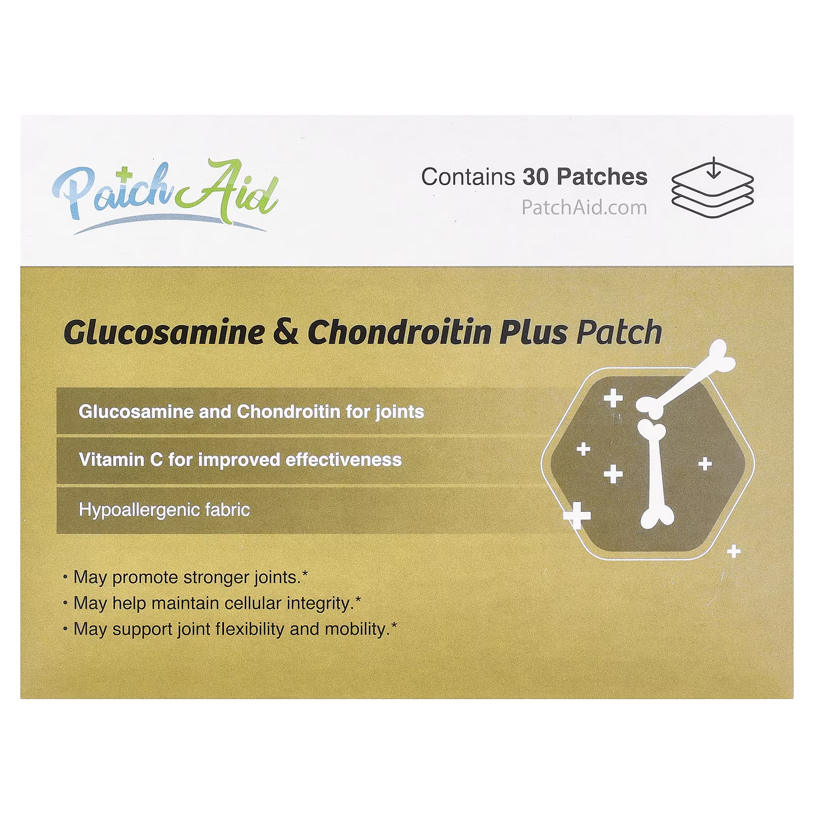 Parche de Glucosamina y Condroitina Plus, 30 parches, PatchAid
