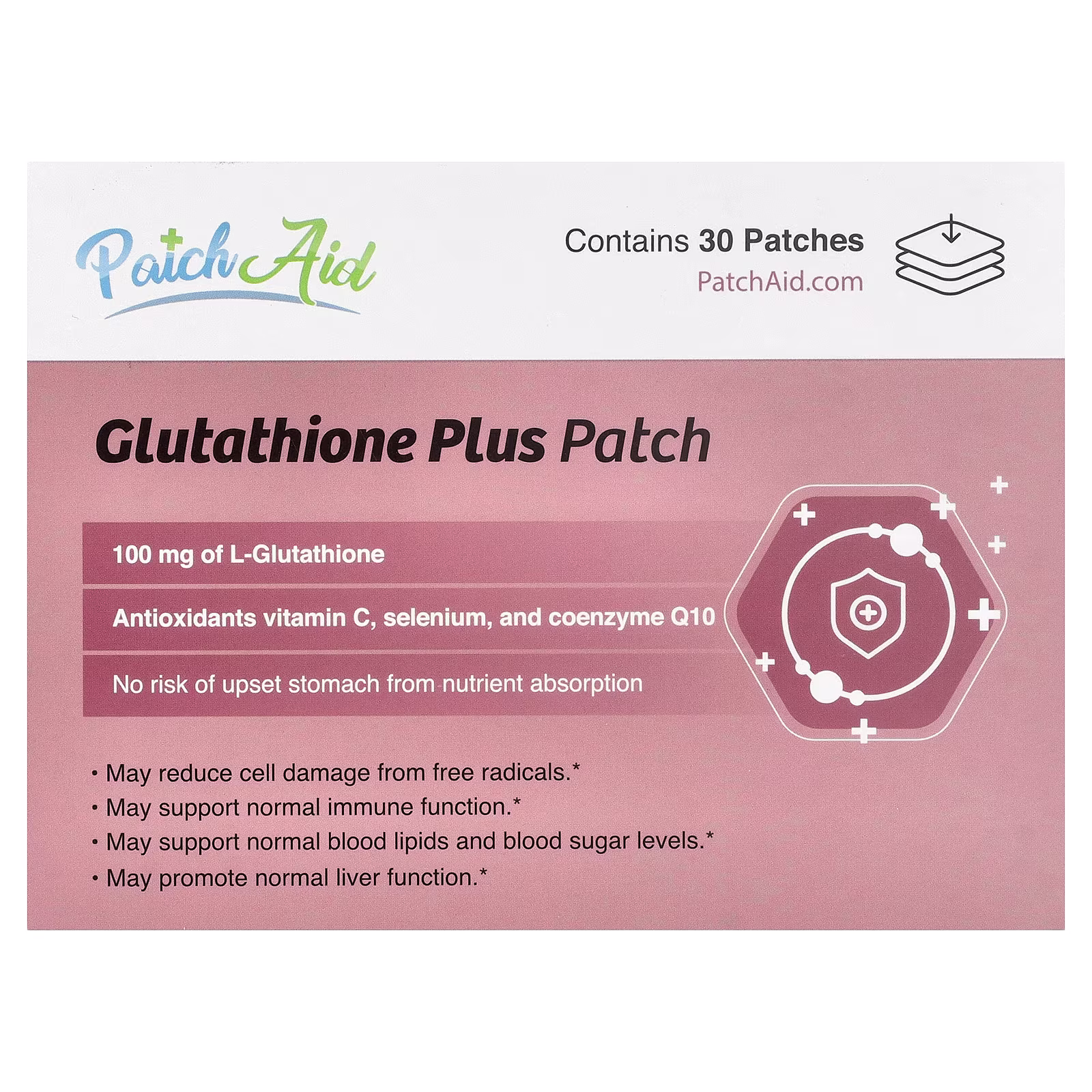 Parche de Glutatión Plus, 30 parches, PatchAid