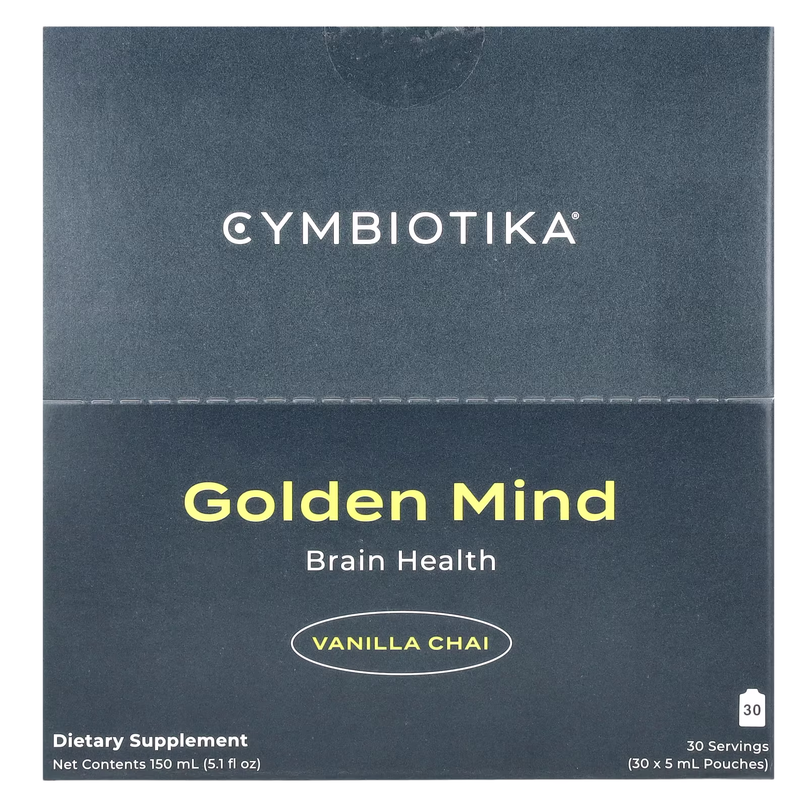 Golden Mind, Salud cerebral, Chai de vainilla, 30 sobres, 5 ml cada uno, Cymbiotika