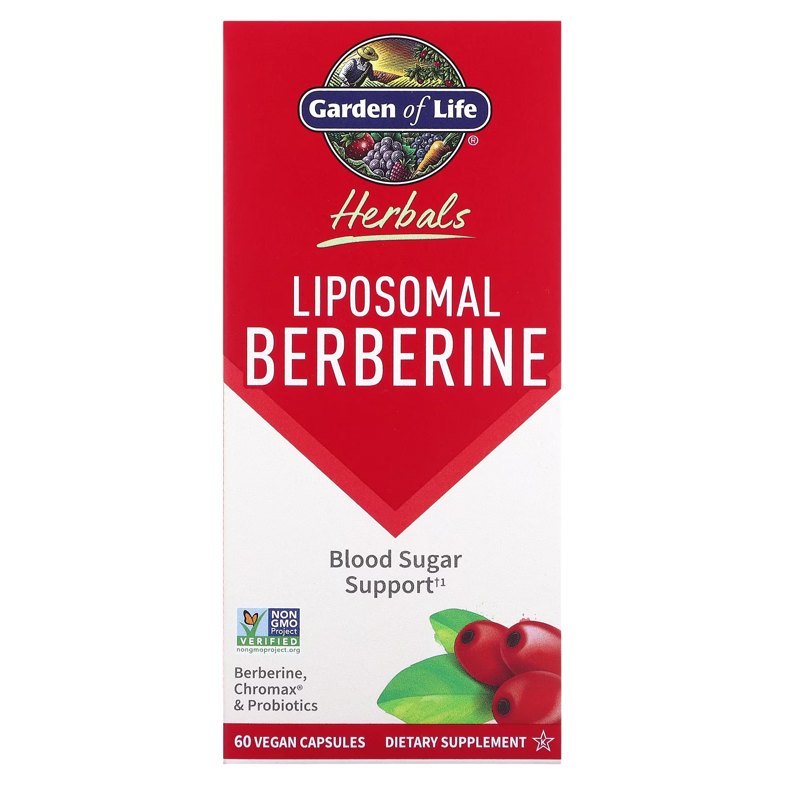 Herbals, Berberina liposomal, 60 cápsulas veganas, Garden of Life