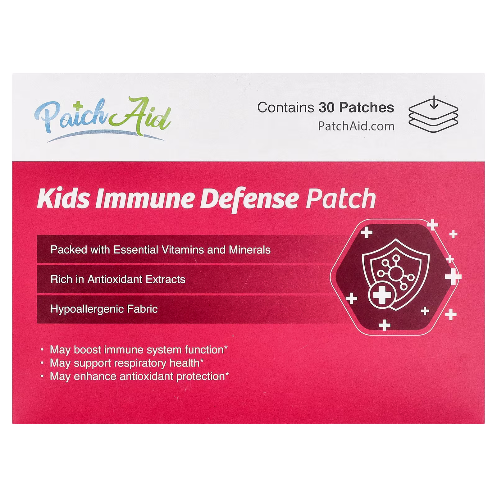 Parche de Defensa Inmune, para Niños, 30 parches, PatchAid