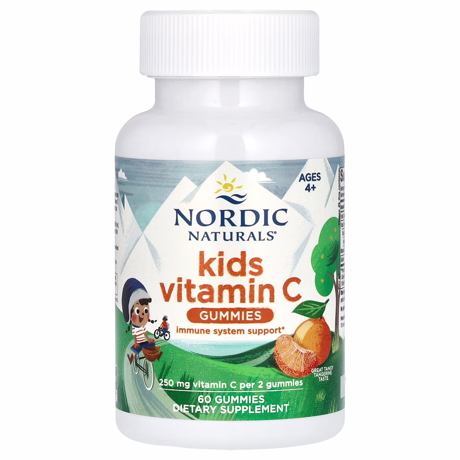 Niños Vitamina C Gomitas, Edades 4+, Sabor a Mandarina, 60 Gomitas (125 mg por Gomita), Nordic Naturals