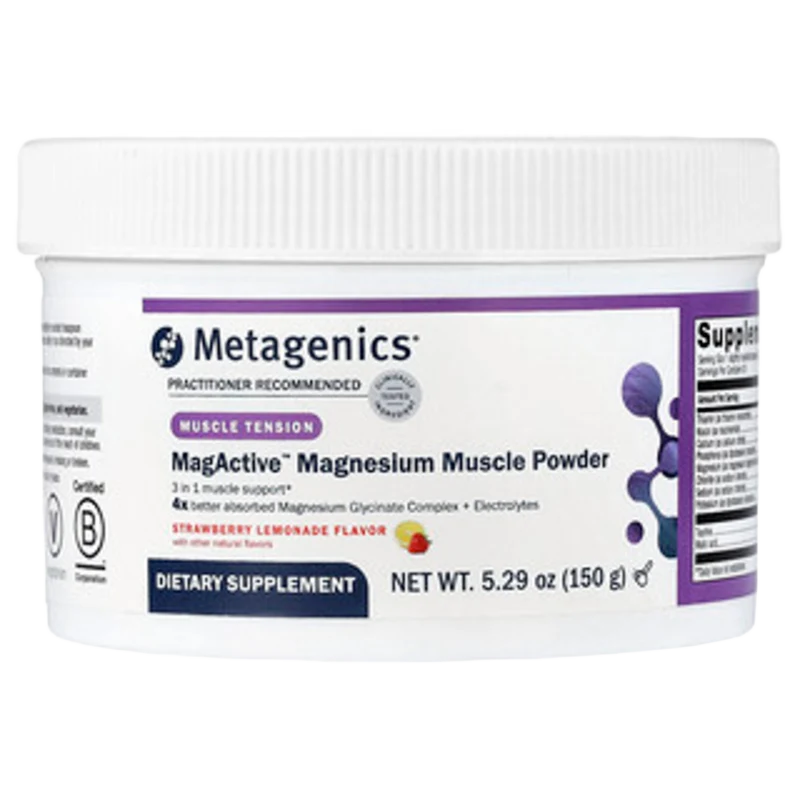 MagActive™ Magnesium Muscle en Polvo, Strawberry Lemonade, 5.29 oz (150 g), Metagenics