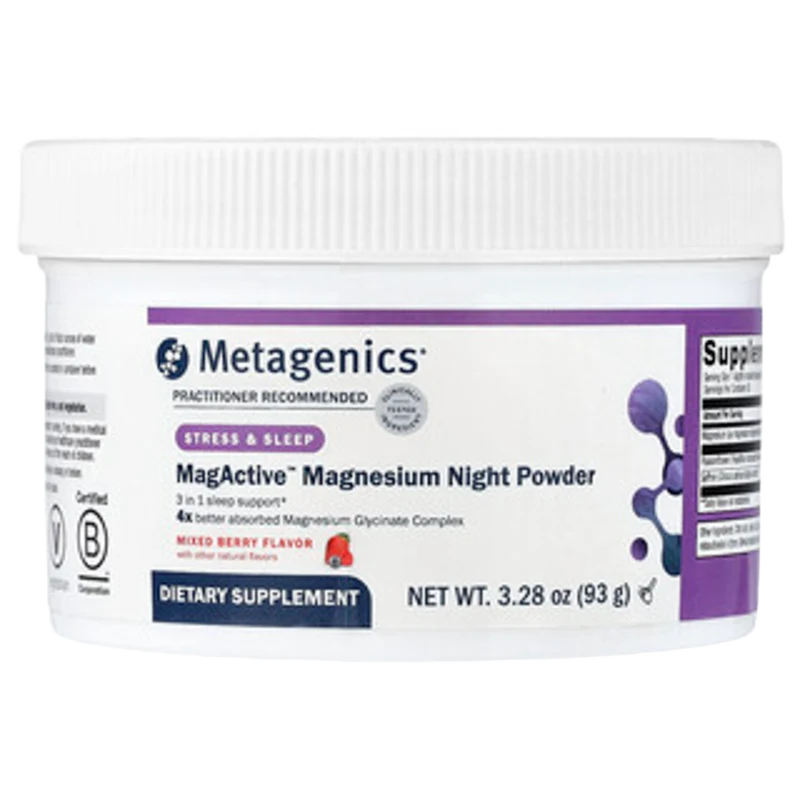 MagActive™ Magnesium Night en Polvo, Sabor a Frutos Rojos, 3.28 oz (93 g), Metagenics