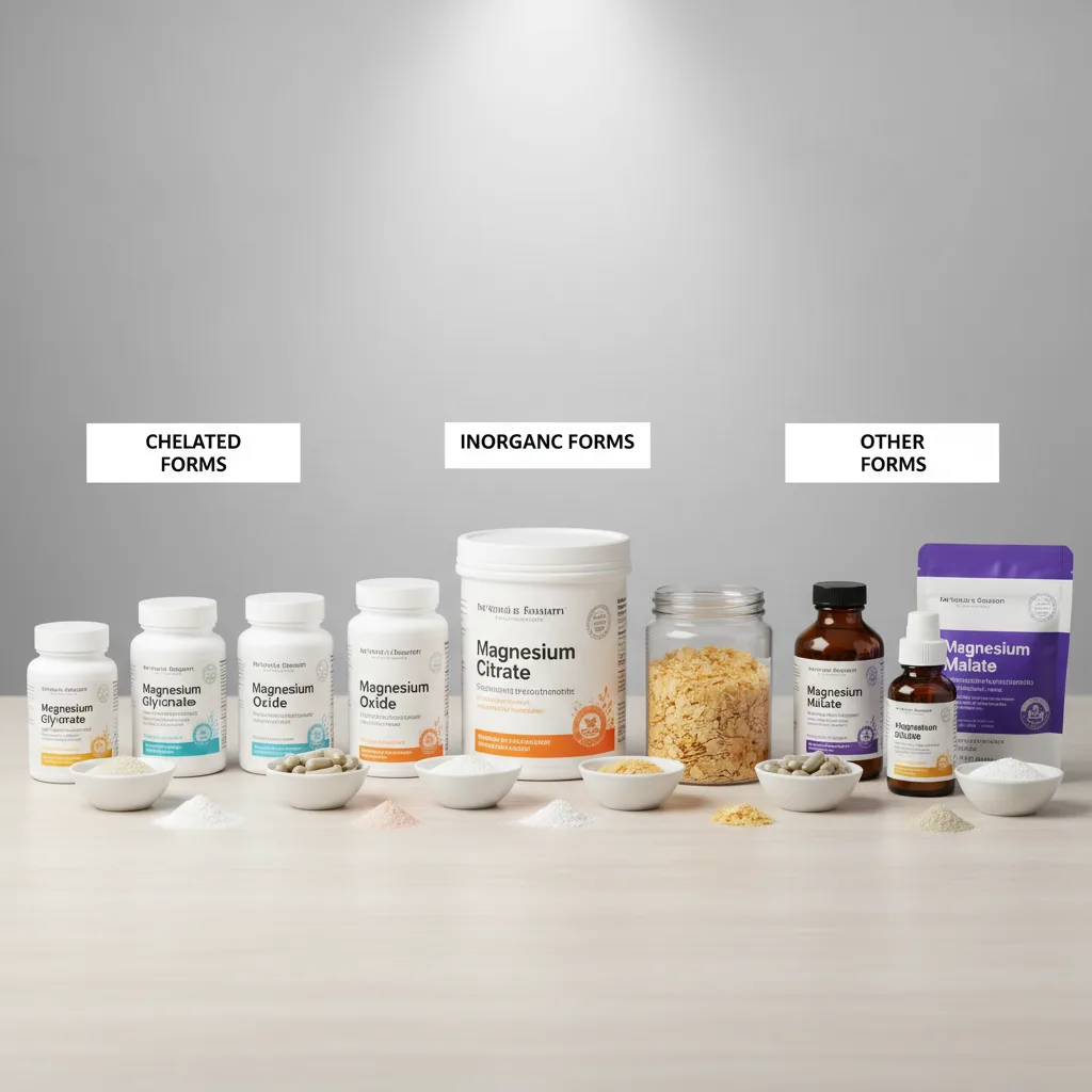 Infografía de factores que causan deficiencia de magnesio en adultos mayores: absorción reducida, medicamentos y pérdida renal