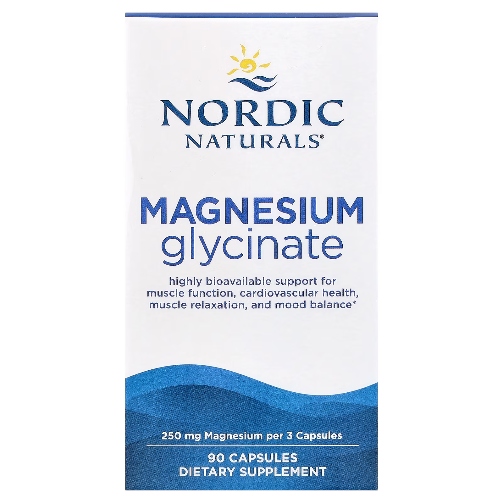 Glicinato de Magnesio, 90 Cápsulas (83 mg por Cápsulas), Nordic Naturals