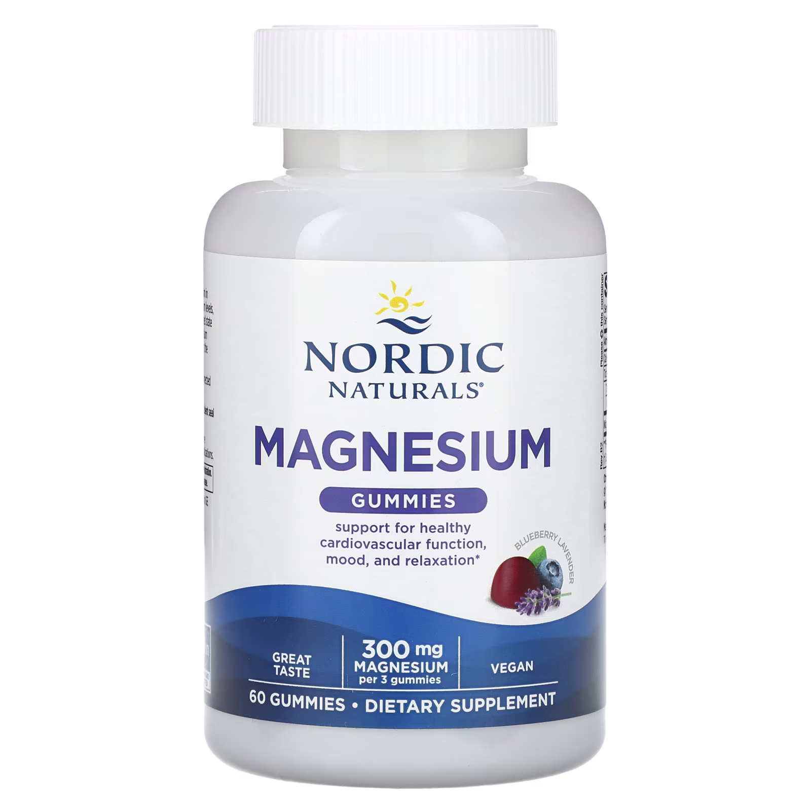 Magnesium Gomitas, Sabor a Arándano-Lavanda, 60 Gomitas (100 mg por Gomita), Nordic Naturals