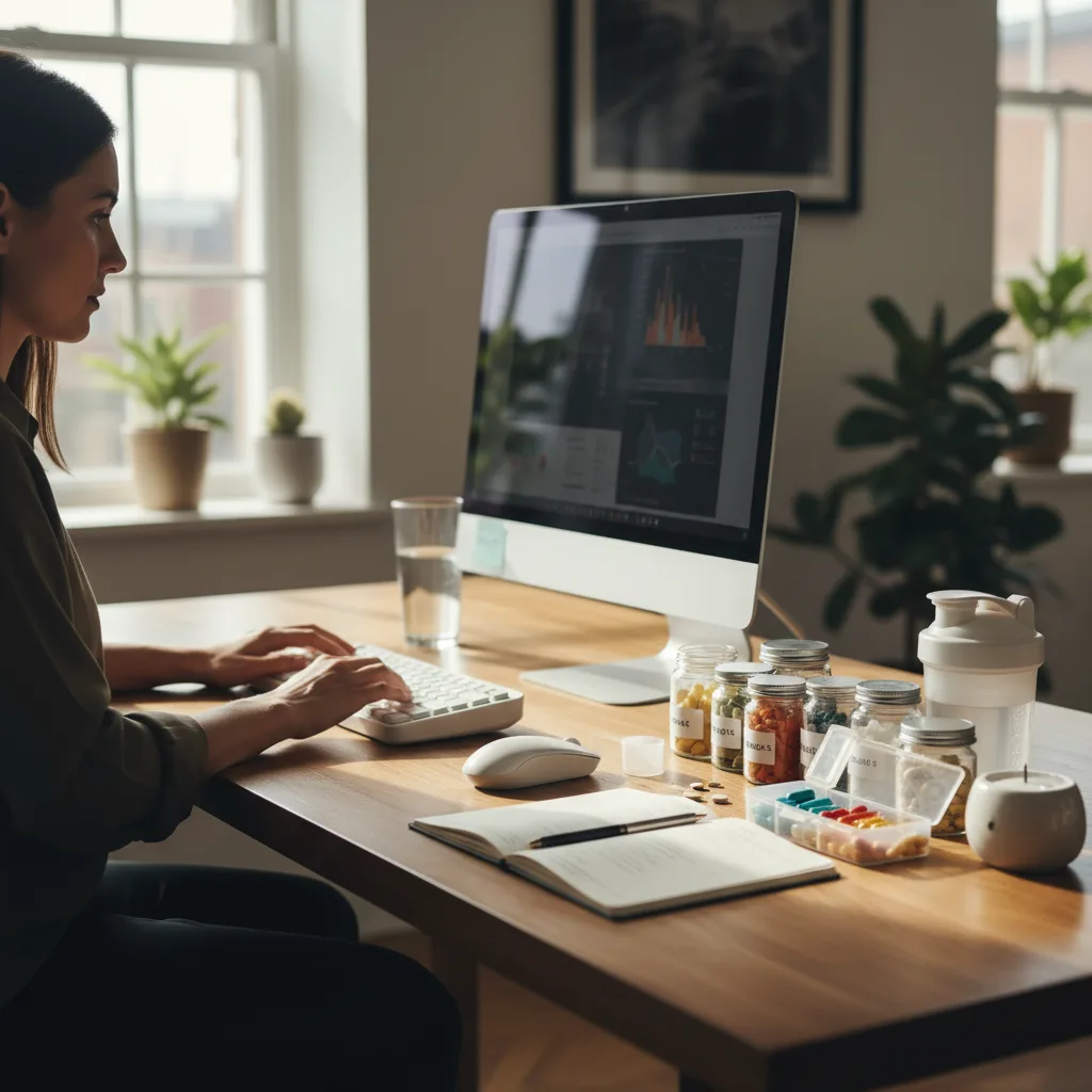 Línea de tiempo comparativa mostrando el inicio de efectos de L-teanina, Bacopa monnieri y melena de león