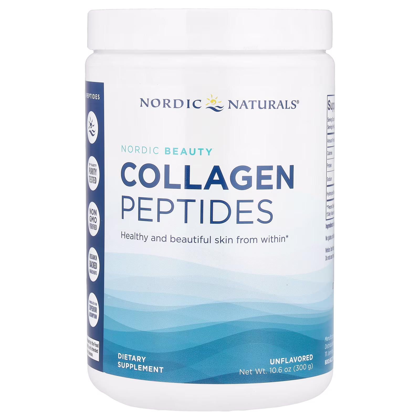 Nordic Beauty, Péptidos de Colágeno, Sin Sabor, 10.6 oz (300 g), Nordic Naturals