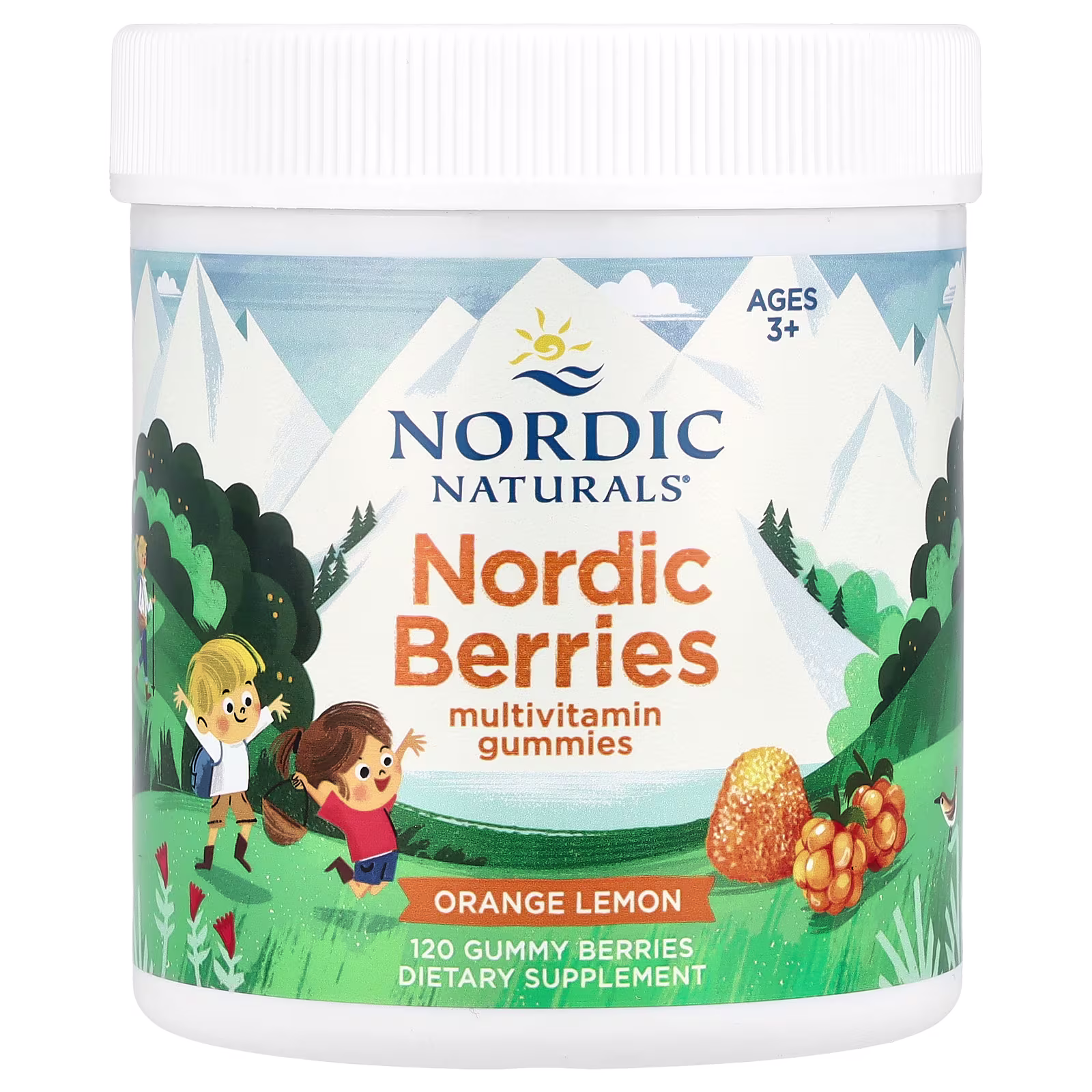 Nordic Berries, Multivitamínico Gomitas, Edades 3+, Sabor a Naranja Sabor a Limón, 120 Gomita Berries, Nordic Naturals