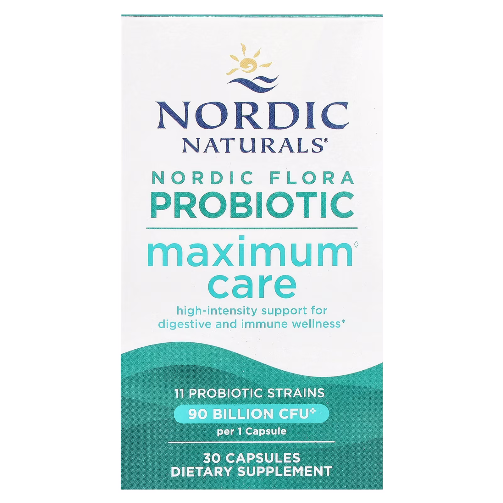 Nordic Flora Probiotic, Cuidado Máximo, 90 Billion CFU, 30 Cápsulas, Nordic Naturals