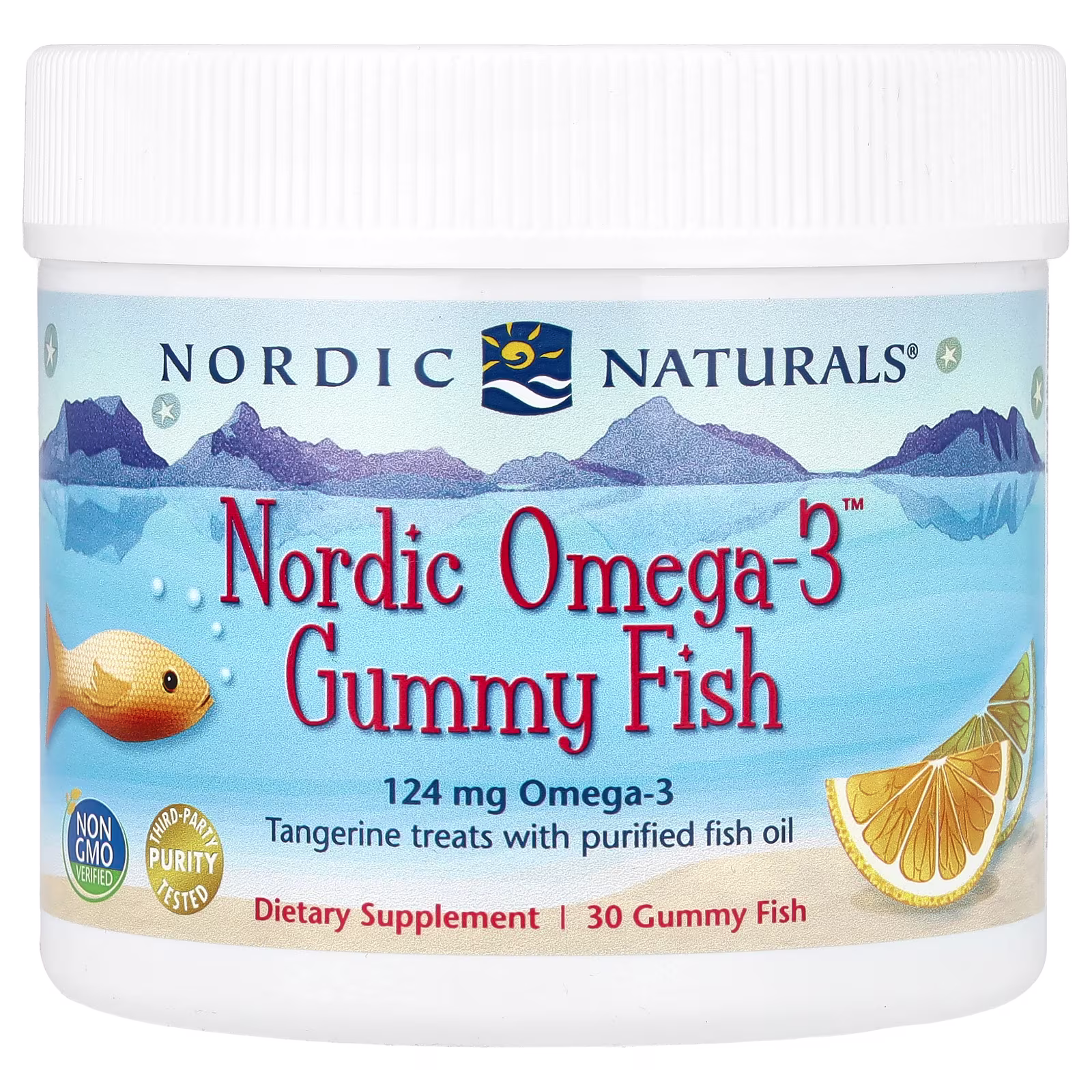 Nordic Omega-3 Gomita Pececitos, Sabor a Mandarina, 124 mg, 30 Gomita Pececitos, Nordic Naturals