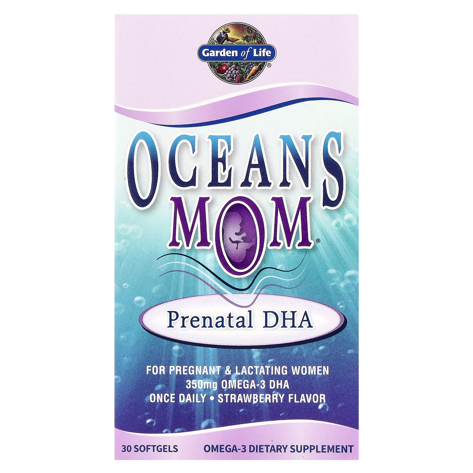 Oceans Mom®, DHA prenatal, Fresa, 350 mg, 30 cápsulas blandas, Garden of Life