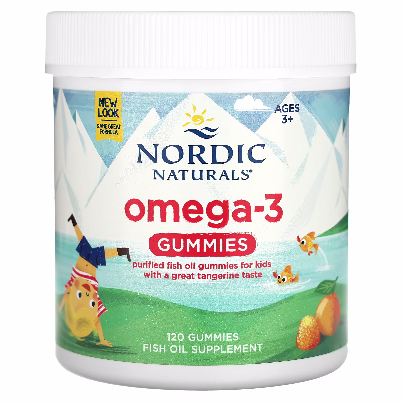 Omega-3 Gomitas, Edades 3+, Sabor a Mandarina, 120 Gomitas, Nordic Naturals