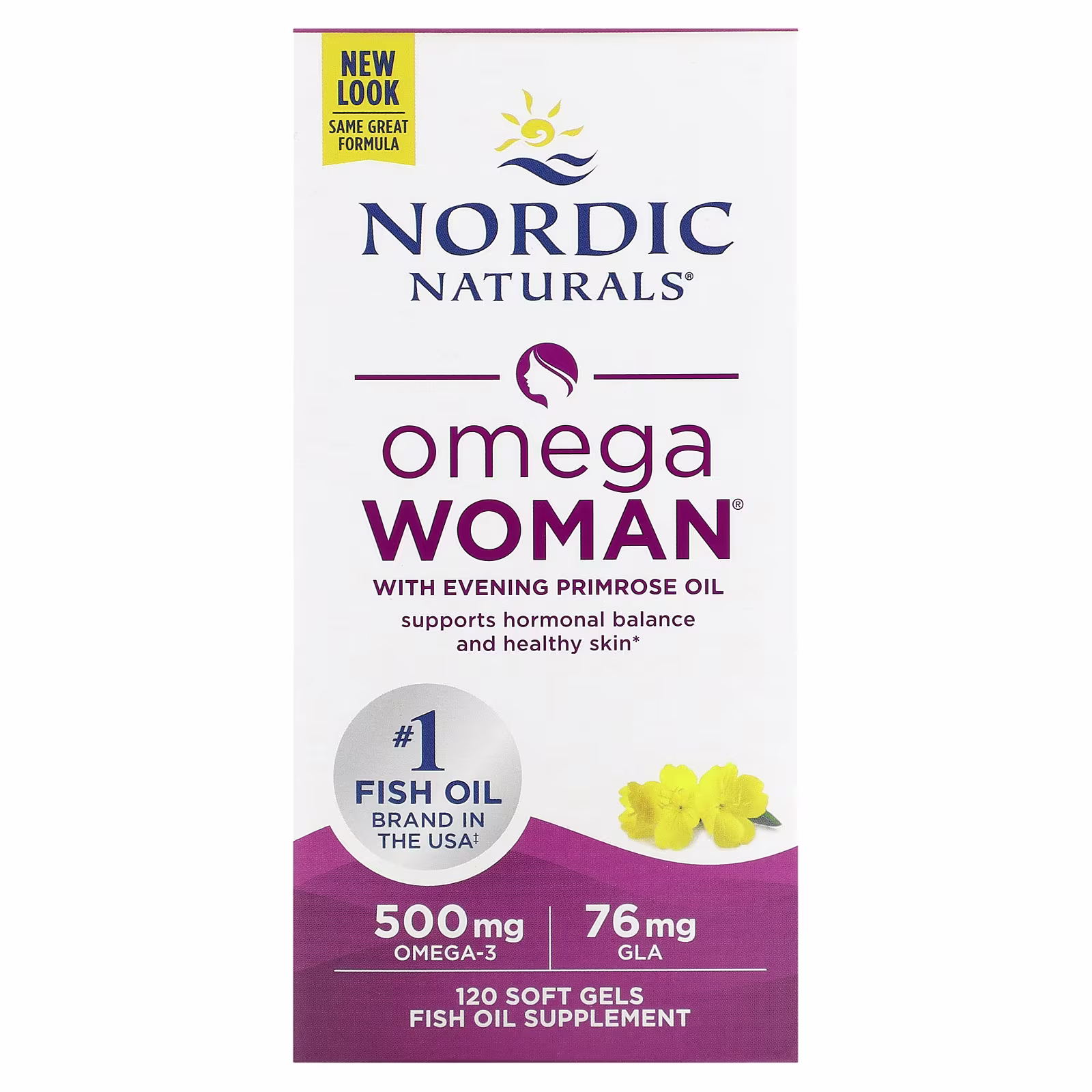 Omega Woman con Aceite de Onagra, 120 Cápsulas Blandas, Nordic Naturals