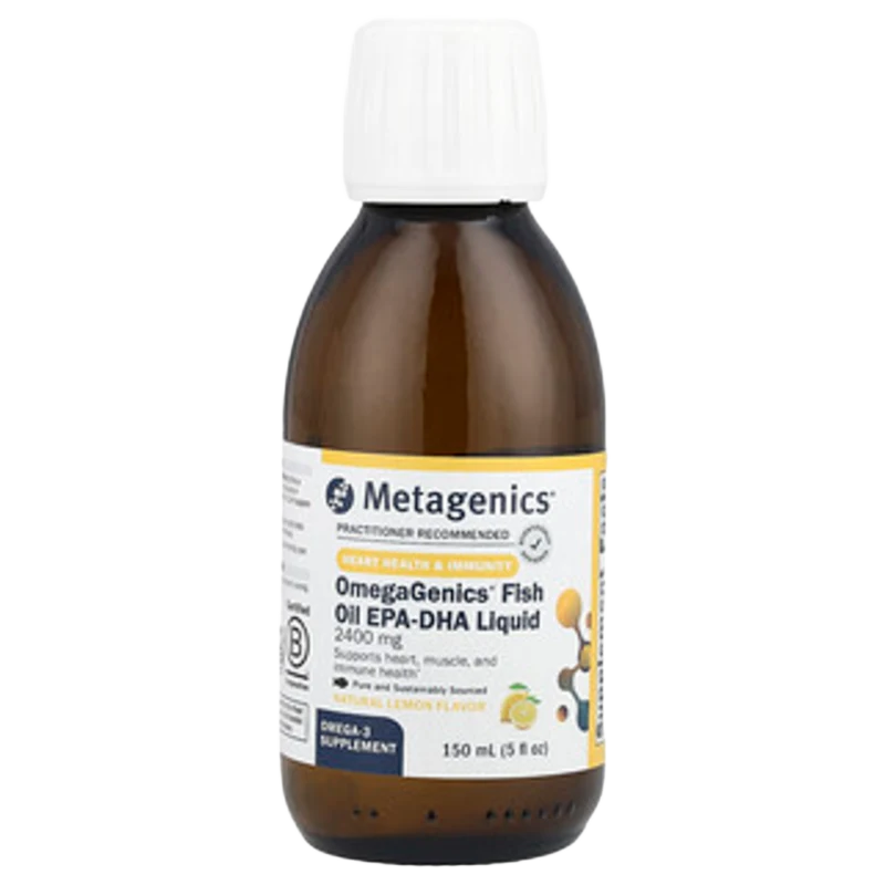 OmegaGenics®, Fish Oil EPA-DHA Liquid, Natural Lemon, 5 fl oz (150 ml), Metagenics