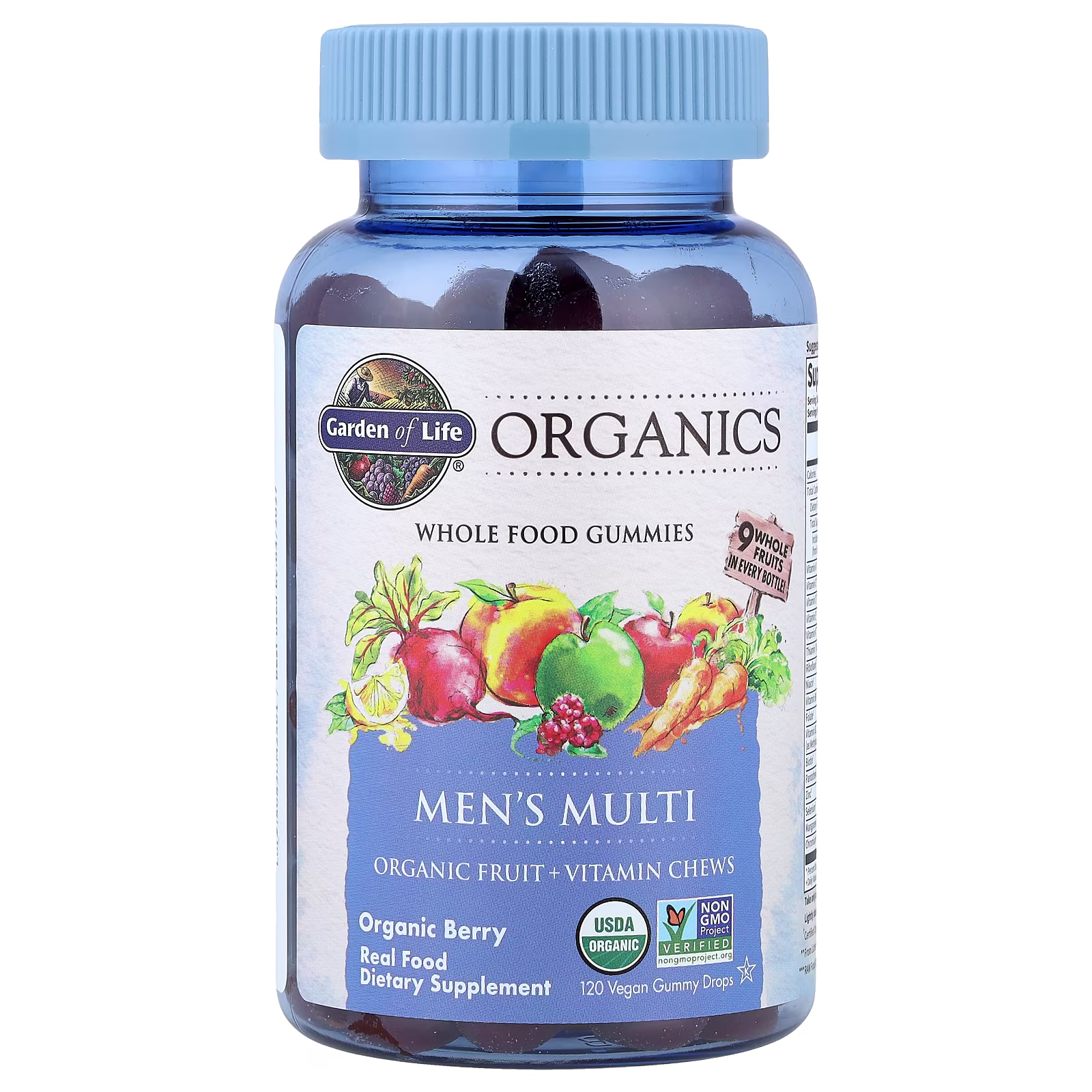 Organics, Gomitas múltiples para hombres, Bayas orgánicas, 120 gomitas veganas, Garden of Life