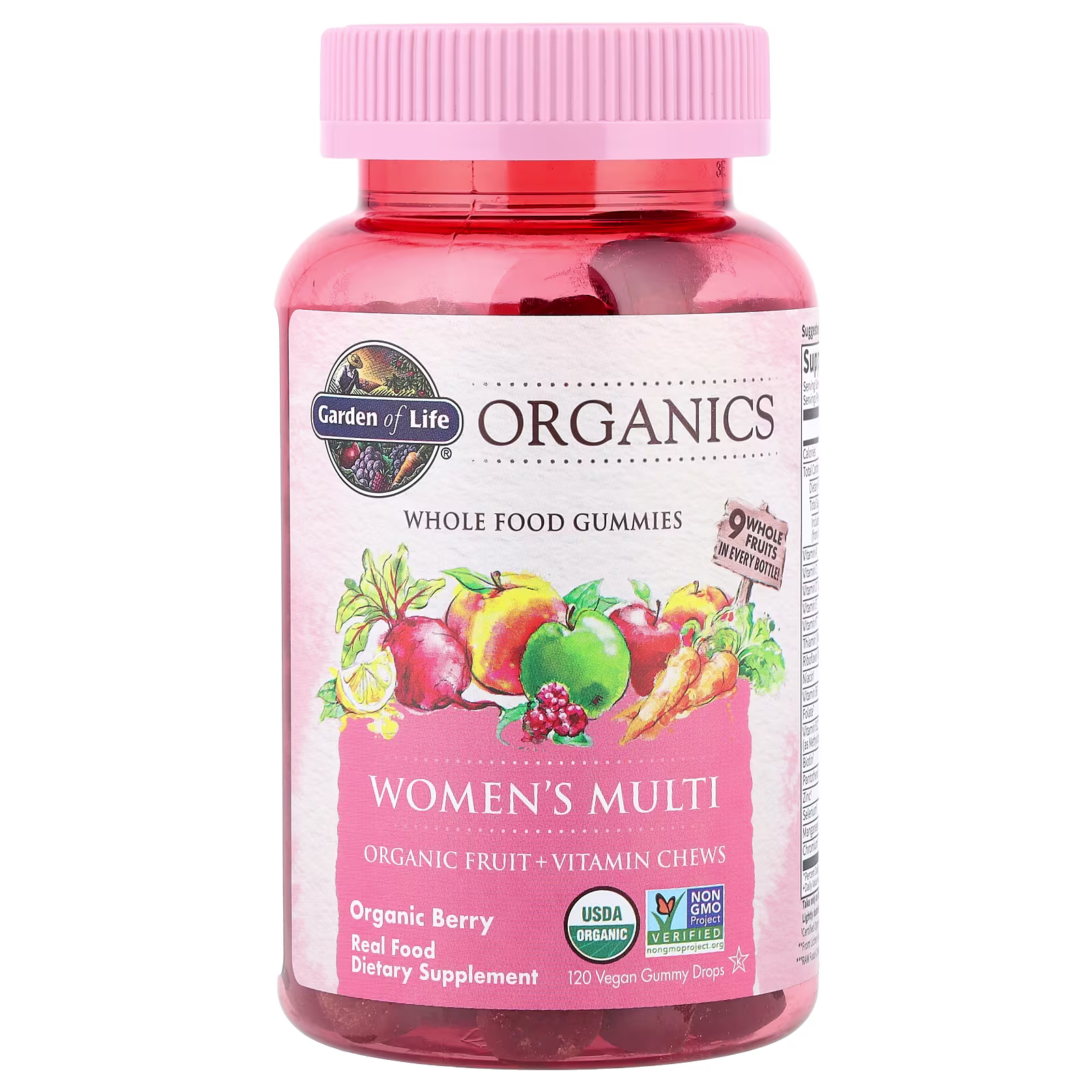 Organics, Gomitas multivitamínicas para mujeres, Baya orgánica, 120 gomitas veganas, Garden of Life