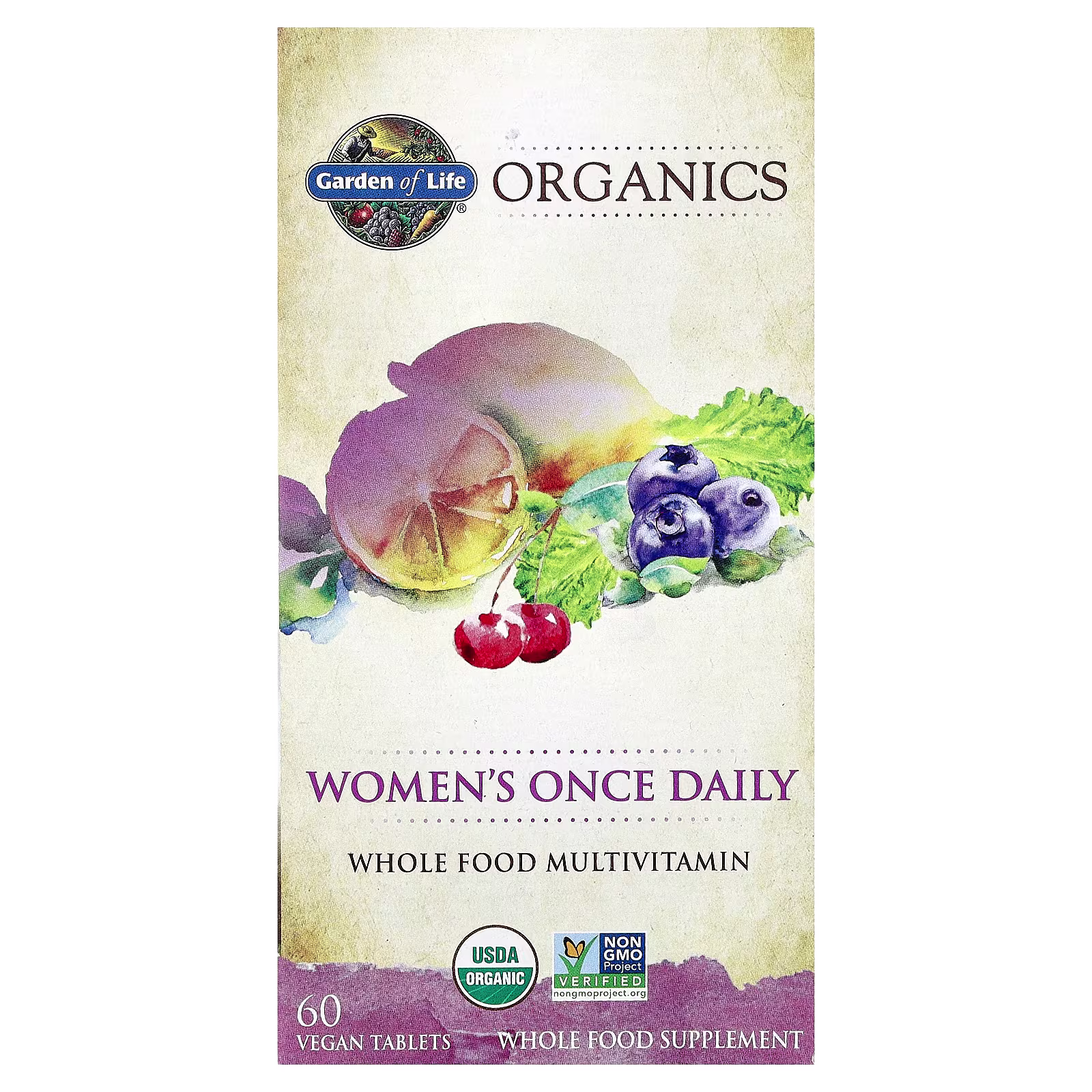 Organics, Suplemento de una ingesta diaria para mujeres, 60 tabletas veganos, Garden of Life