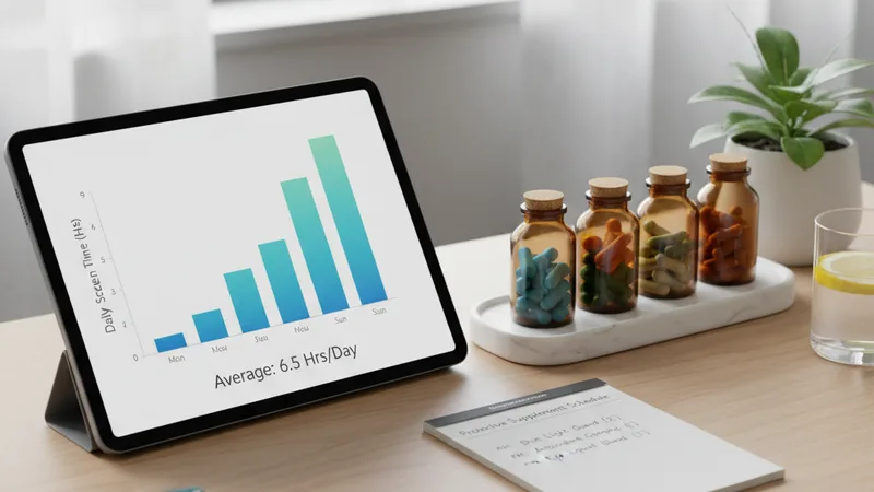 Ingredientes del smoothie verde sobre tabla de madera: kale, espinaca, aguacate, plátano y semillas de chía