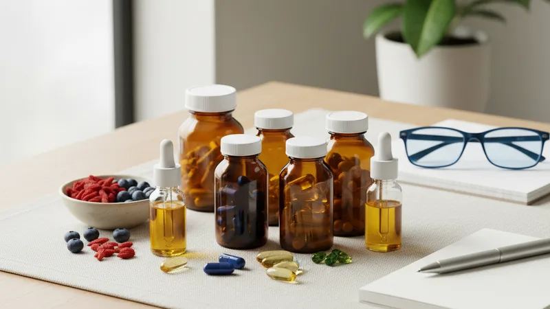 Smoothie verde servido en vaso alto con popote de bambú junto a cápsulas de astaxantina sobre plato blanco