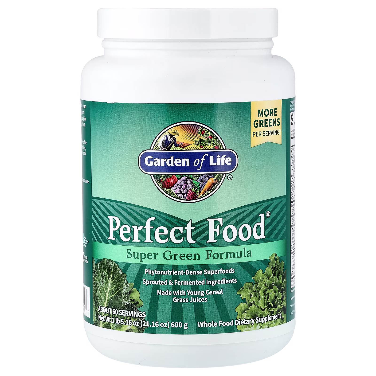Perfect Food®, Fórmula superverde, 600 g (21,16 oz), Garden of Life