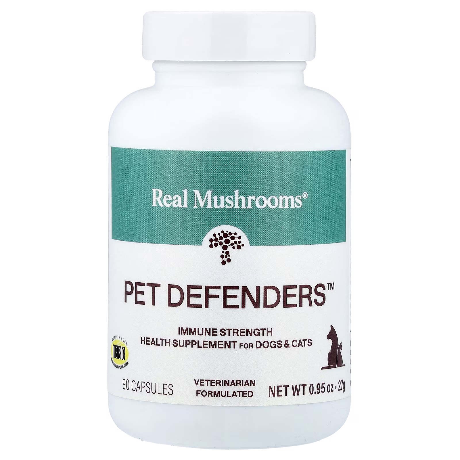 Pet Defenders, Suplemento Inmunológico, para Perros y Gatos, 90 Cápsulas, Real Mushrooms