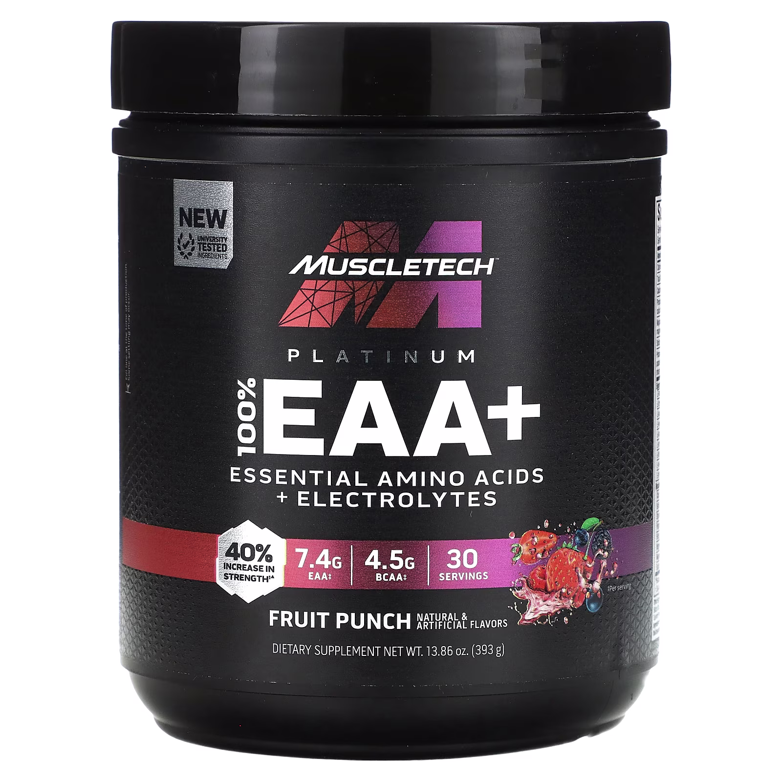 Platinum 100% EAA+, 100% EAA +, Ponche de frutas`` 393 g (13,86 oz), MuscleTech