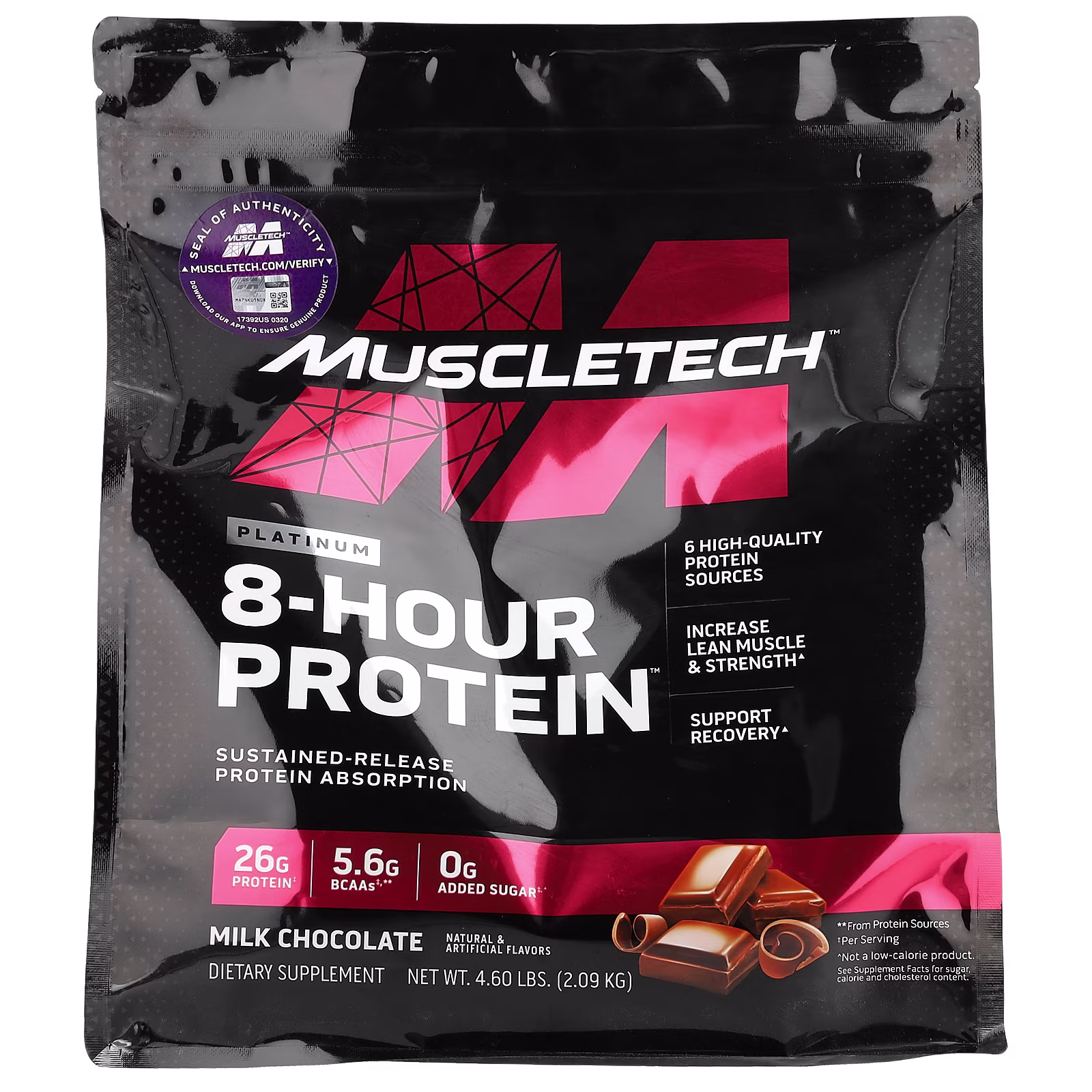 Platinum 8-Hour Protein™, Phase8, Proteína multifase de 8 horas, Chocolate con leche, 2,09 kg (4,60 lb), MuscleTech