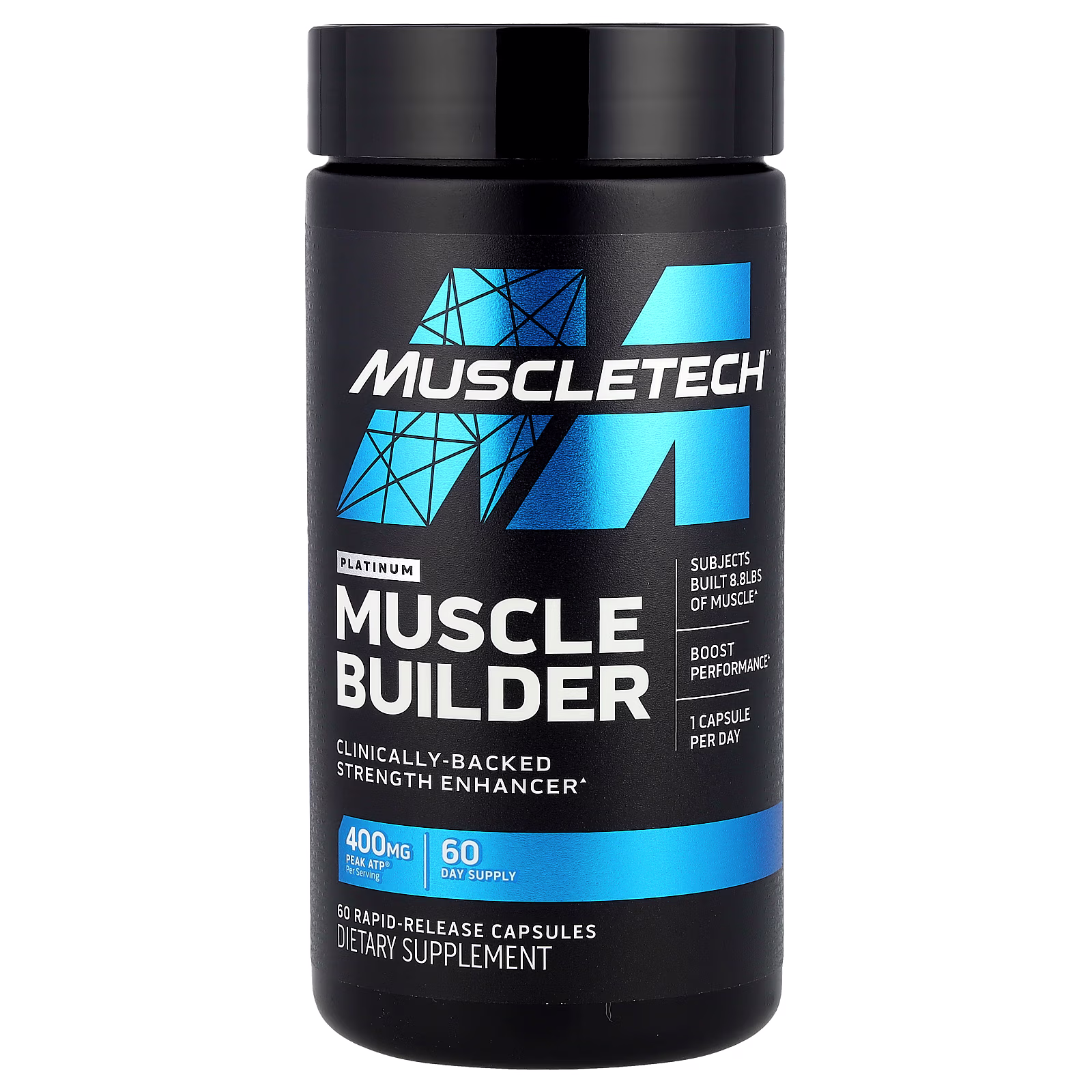 Platinum Muscle Builder, Platino, 400 mg, 60 cápsulas de liberación rápida, MuscleTech
