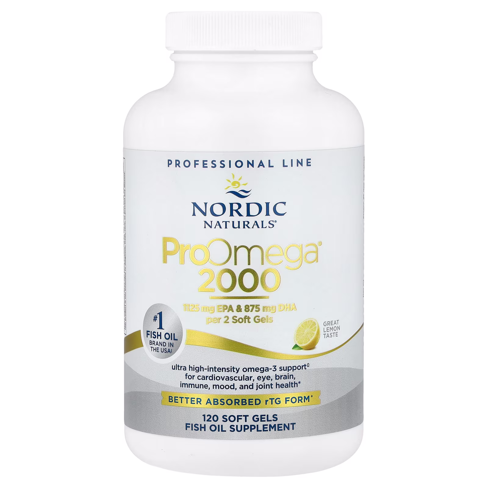 ProOmega® 2000, Sabor a Limón, 120 Cápsulas Blandas (1,075 mg por Cápsulas Blandas), Nordic Naturals
