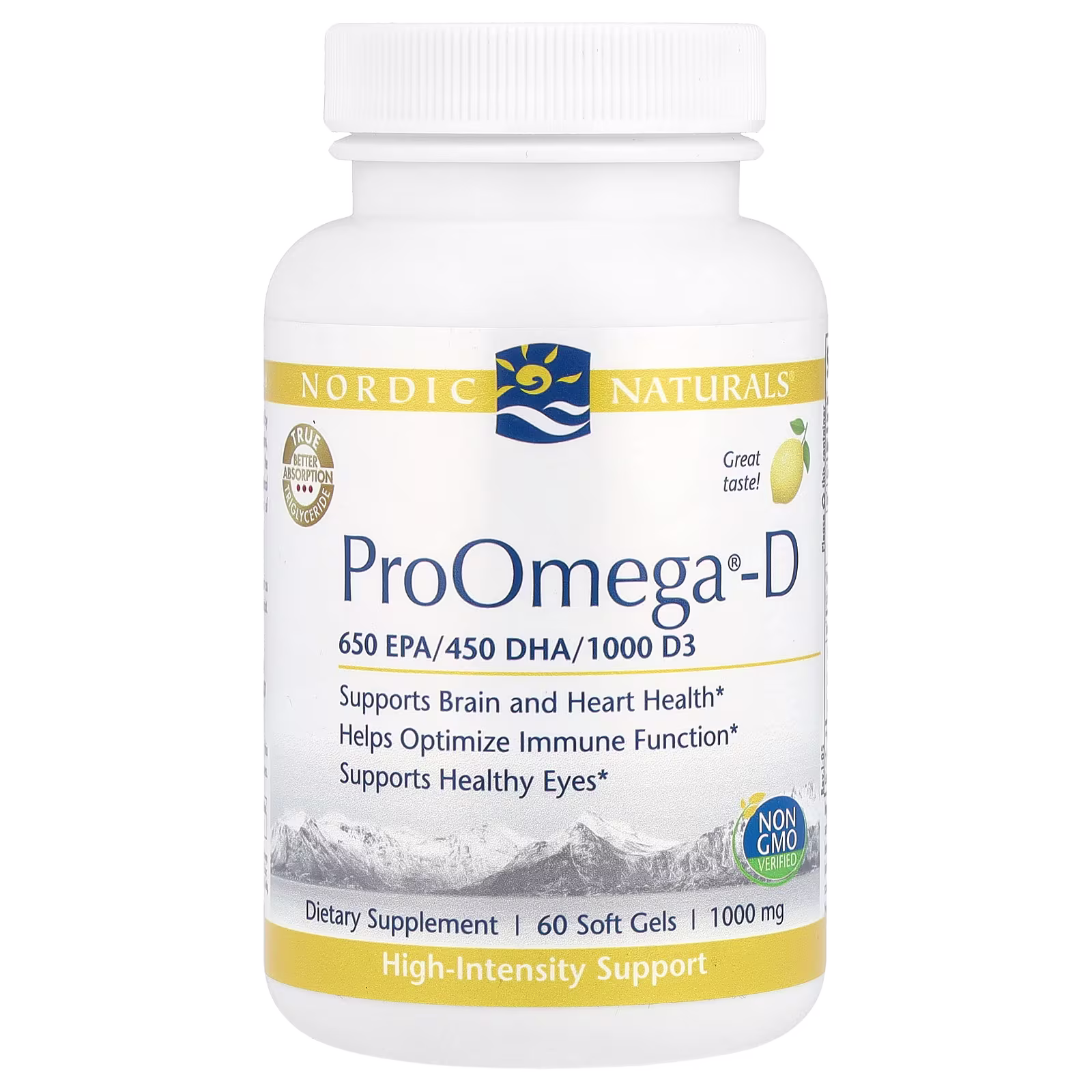 ProOmega®-D, Sabor a Limón, 60 Cápsulas Blandas, Nordic Naturals