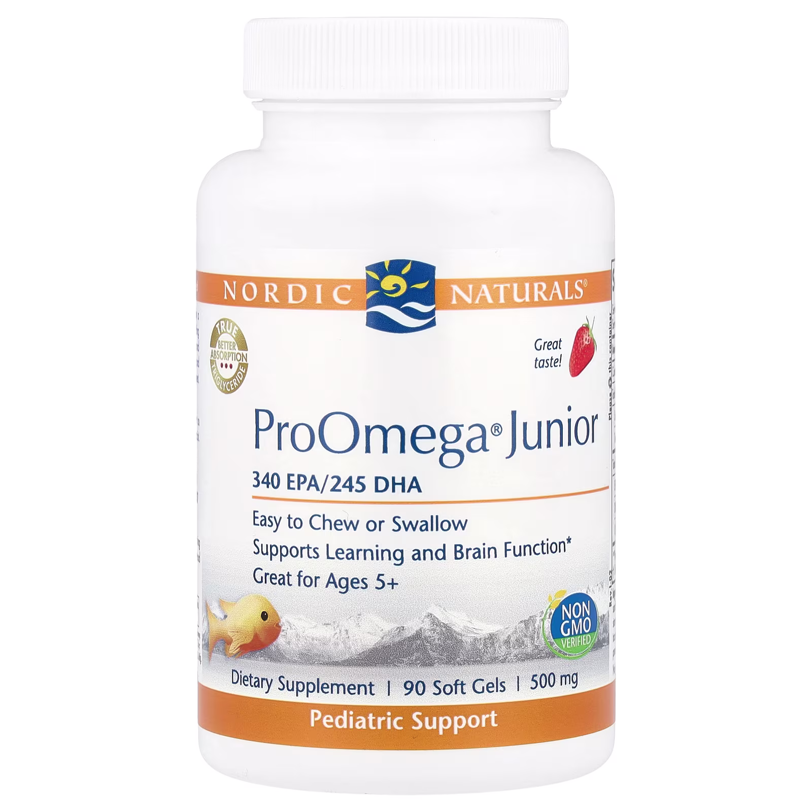 ProOmega® Junior, Edades 5+, Sabor a Fresa, 90 Cápsulas Blandas (340 mg por Cápsulas Blandas), Nordic Naturals
