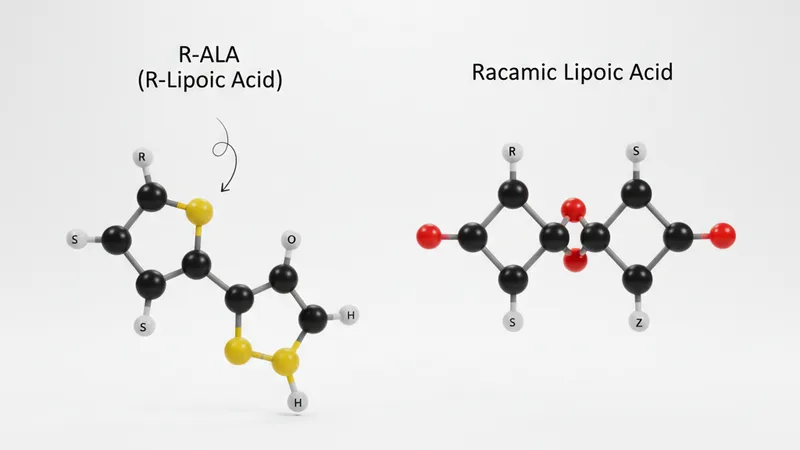 Comparación tridimensional de enantiómeros R-ALA y S-ALA mostrando estructura especular
