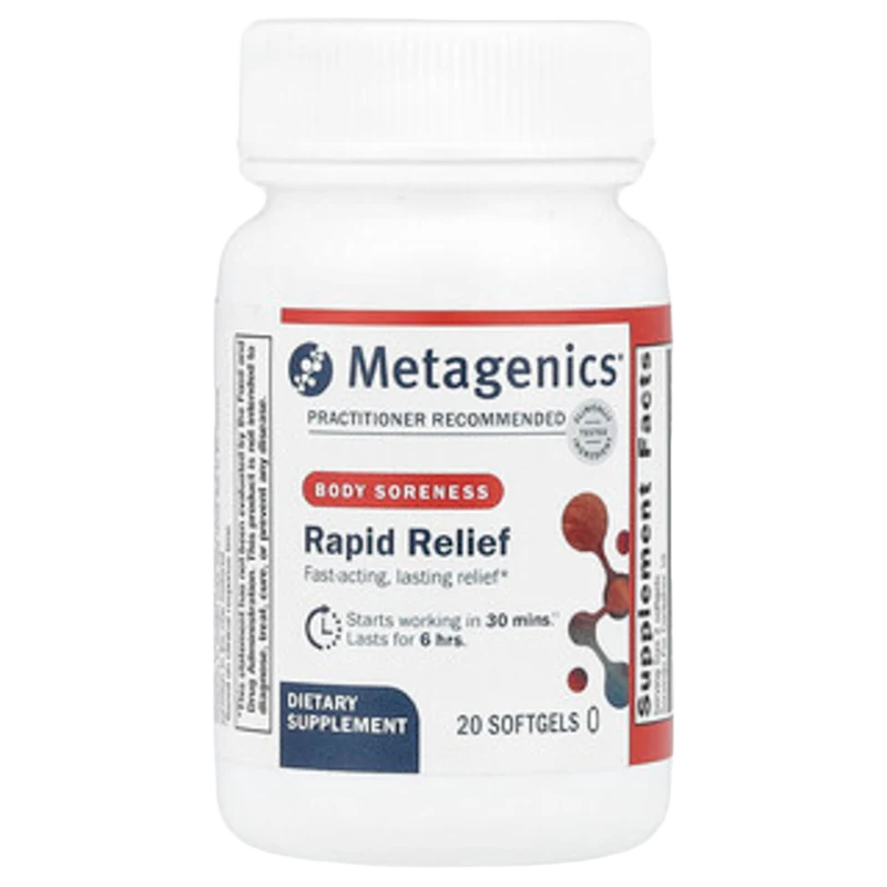 Rapid Relief, Body Soreness , 20 Cápsulas Blandas, Metagenics