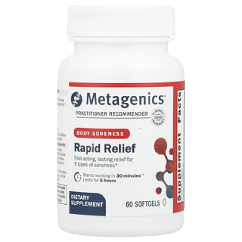 Rapid Relief, Body Soreness, 60 Cápsulas Blandas, Metagenics