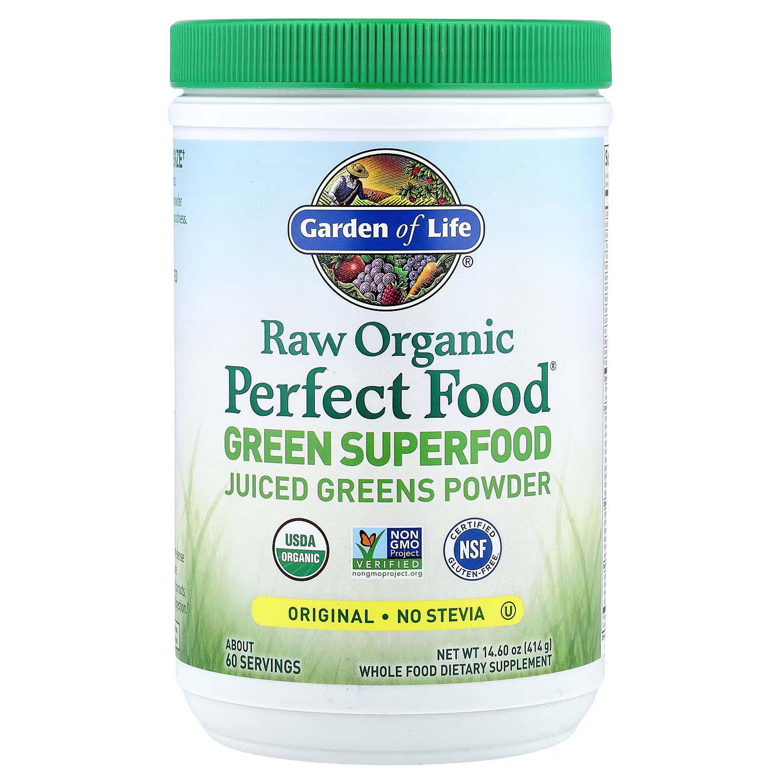Raw Organic Perfect Food®, Superalimentos verdes, Zumo de vegetales en polvo, 414 g (14,6 oz), Garden of Life