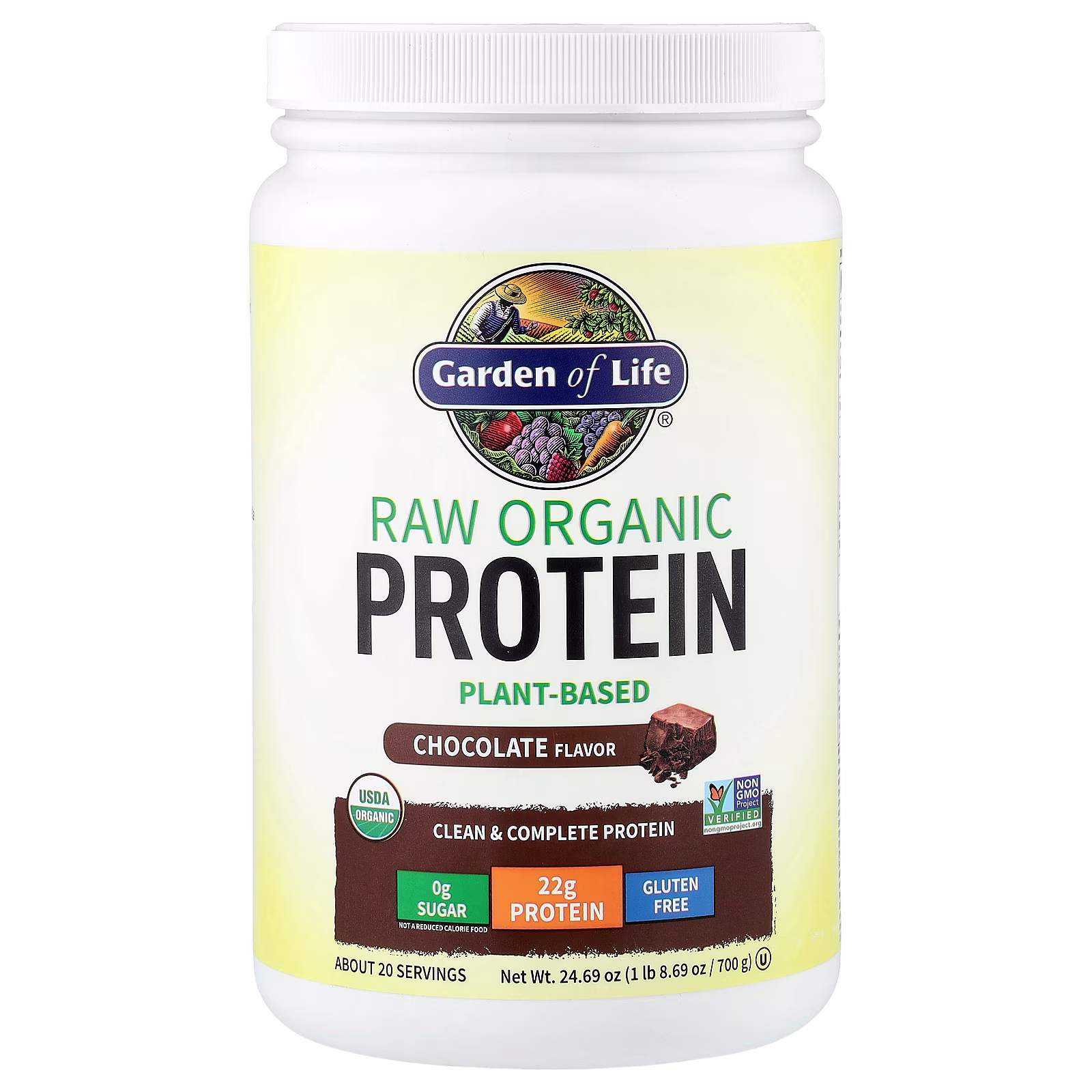 RAW Organic Protein, Chocolate, 700 g (1 lb 8,69 oz), Garden of Life