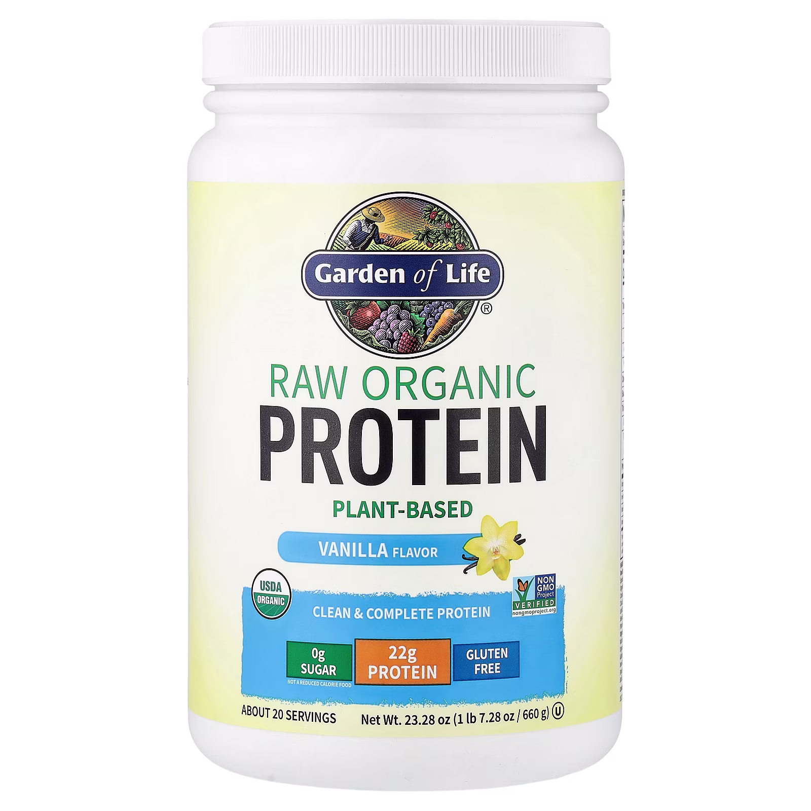 RAW Organic Protein, Vainilla, 660 g (1 lb/7,28 oz), Garden of Life