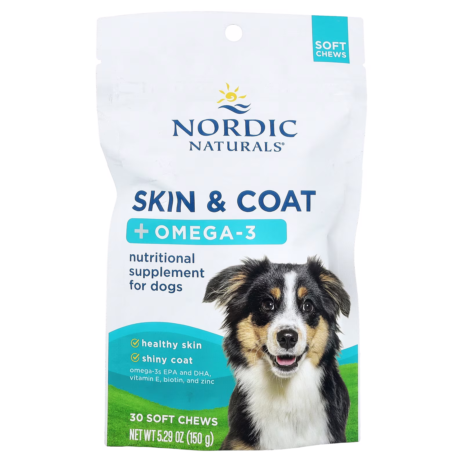Piel y Pelaje + Omega-3, para Perros, Caldo de Hueso, 30 Gomitas Masticables, 5.29 oz (150 g), Nordic Naturals