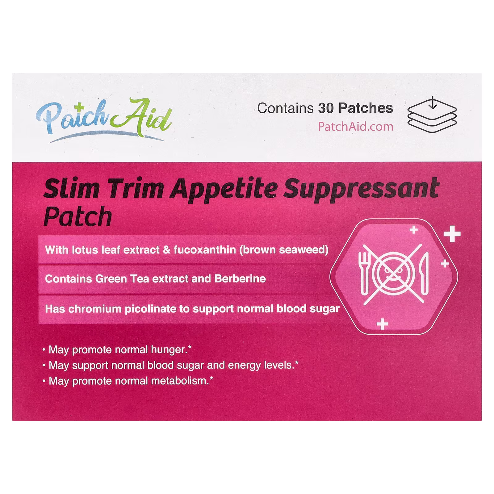 Parche Supresor del Apetito Slim Trim, 30 parches, PatchAid