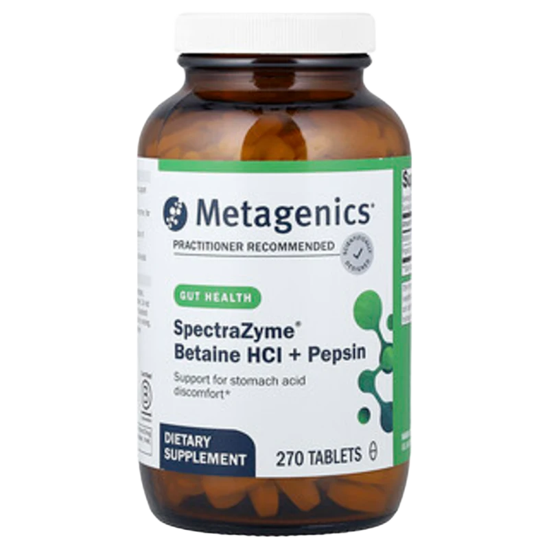 SpectraZyme® Betaine HCl + Pepsin, 270 Tabletas, Metagenics