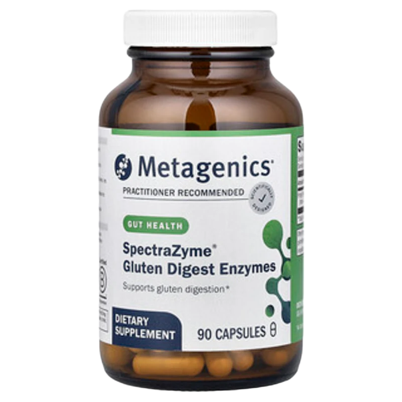 SpectraZyme® Gluten Digest Enzymes, 90 Cápsulas (138 mg per Cápsulas), Metagenics