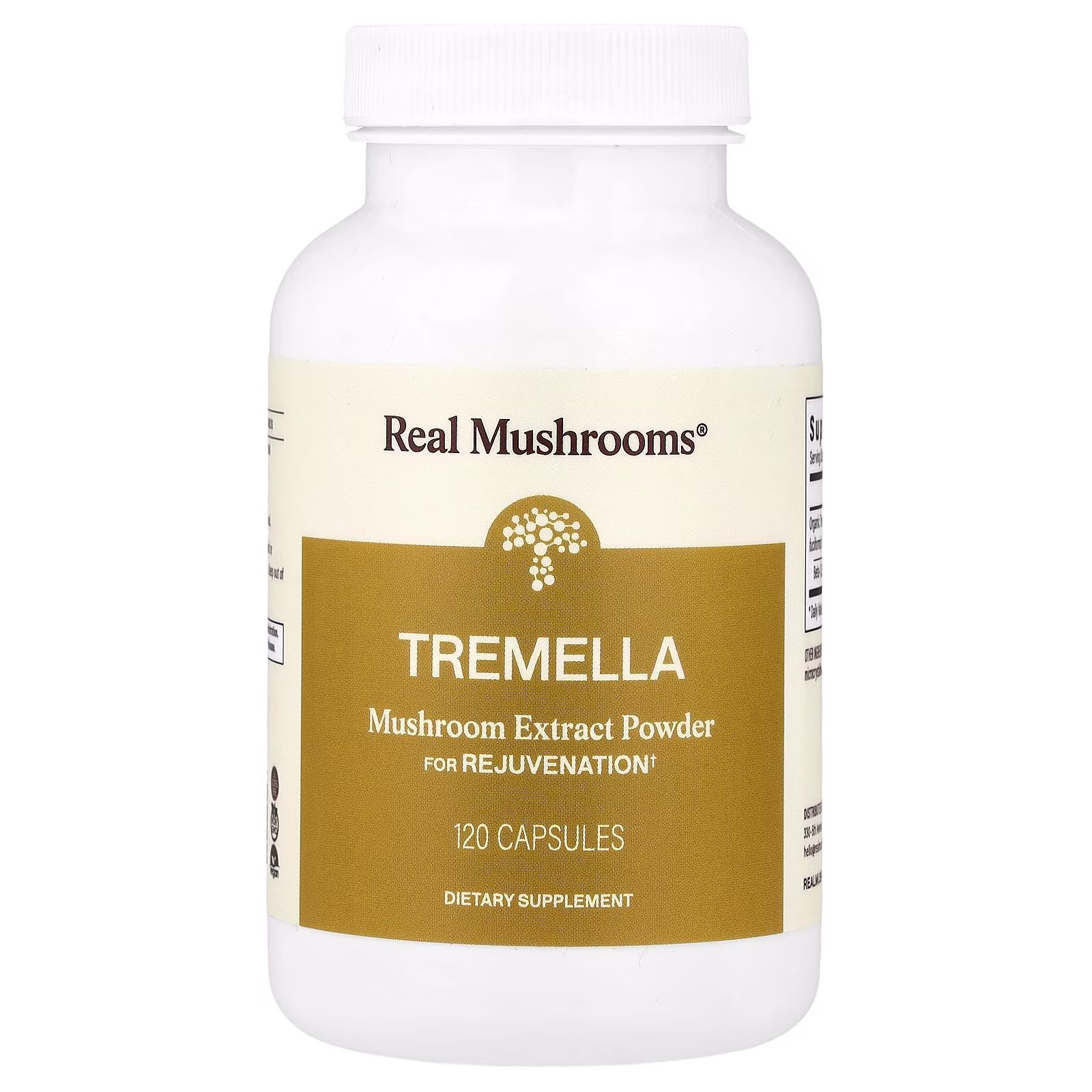 Tremella, Extracto de Hongos en Polvo, 120 Cápsulas, Real Mushrooms