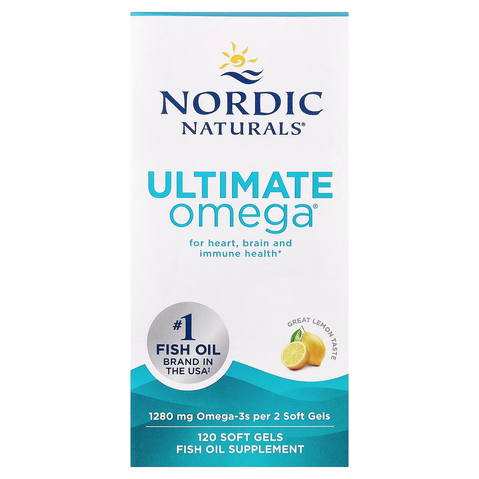 Ultimate Omega®, Sabor a Limón, 120 Cápsulas Blandas (640 mg por Cápsulas Blandas), Nordic Naturals