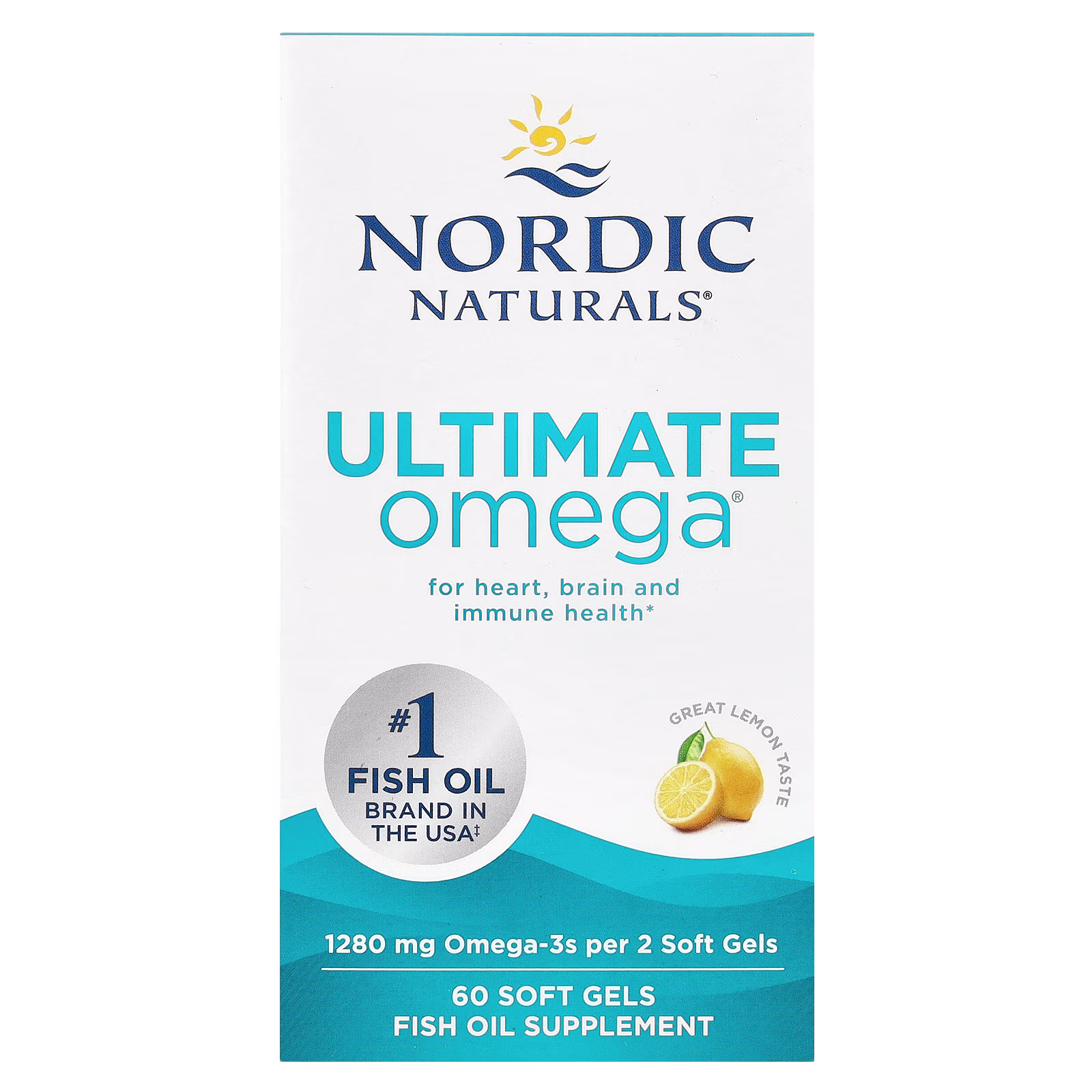 Ultimate Omega, Sabor a Limón, 60 Cápsulas Blandas (640 mg por Cápsulas Blandas), Nordic Naturals
